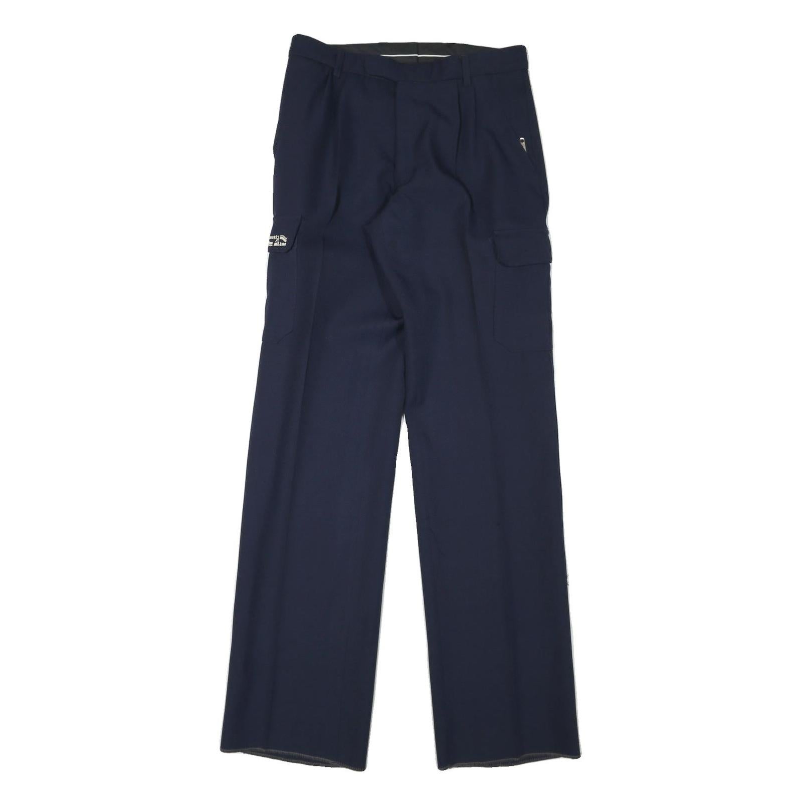 NAUTI LINE Womens Polyester Blend Navy Regular Straight Trousers W28 L34 Cargo Refurbished - N/A refurbished available on Cerqular