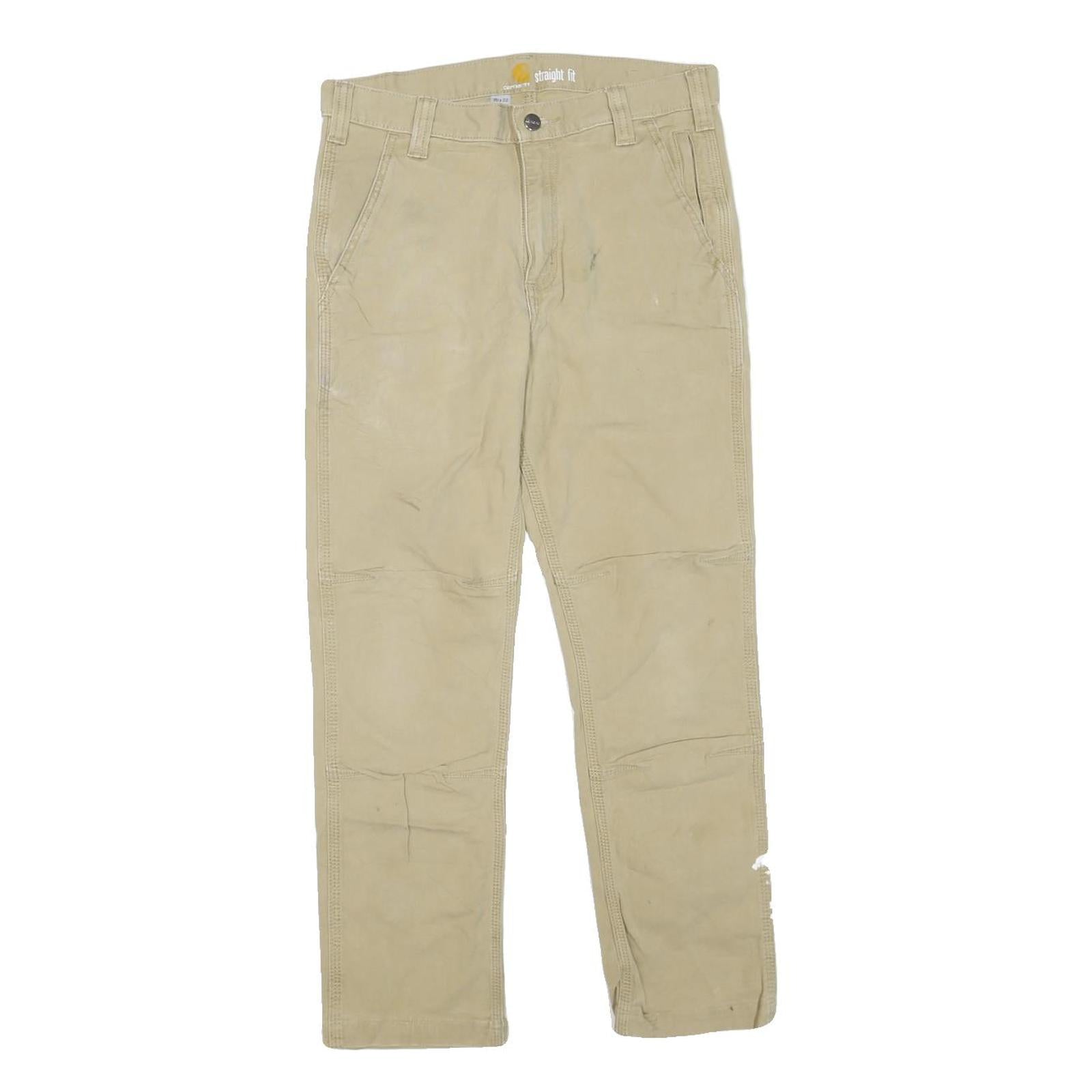 CARHARTT Mens Regular Beige Cotton Blend Trousers W30 L25 Straight Fit Workwear Refurbished - N/A refurbished available on Cerqular