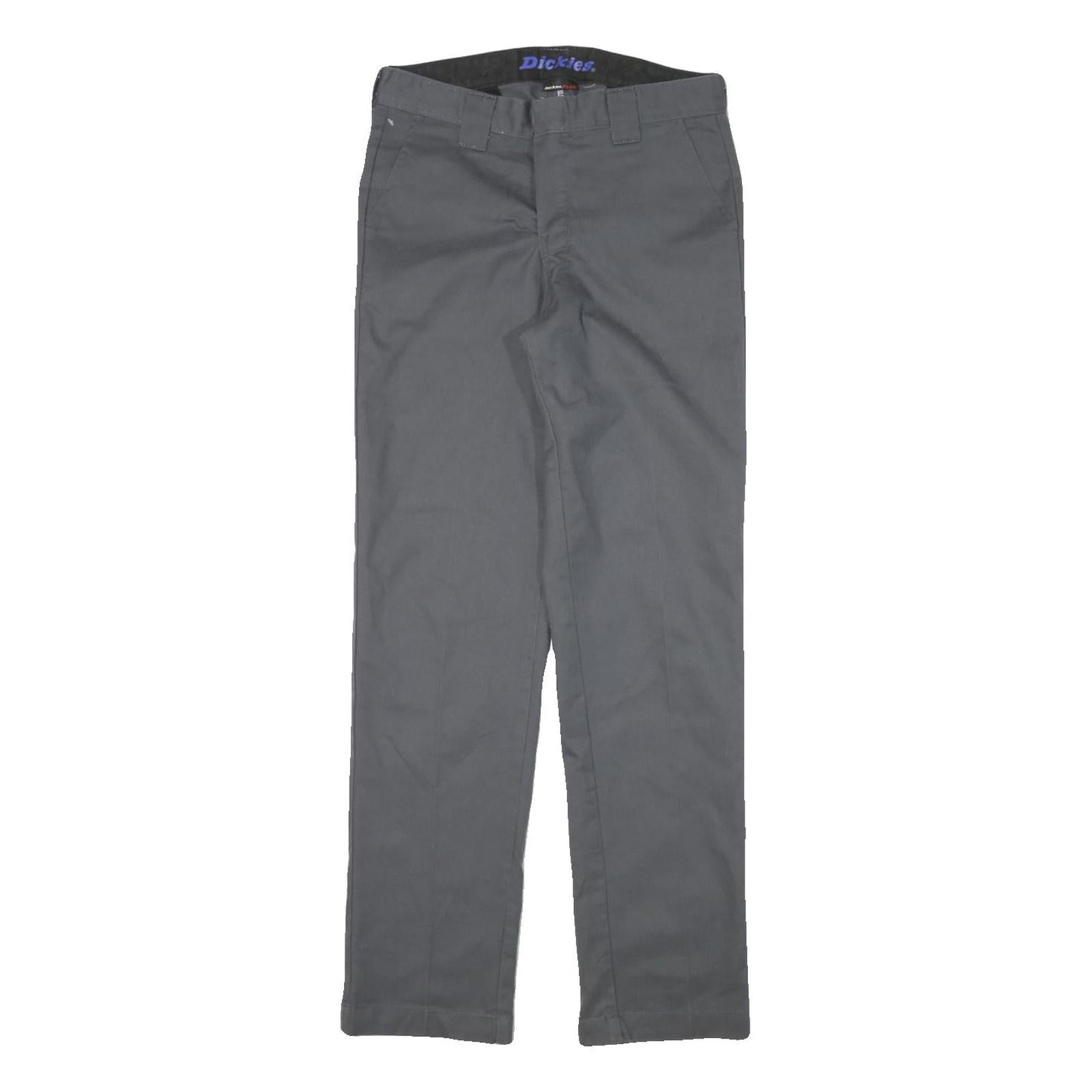 DICKIES Mens Cotton Blend Grey Regular Straight Trousers W28 L29 Workwear Zip Refurbished - N/A refurbished available on Cerqular