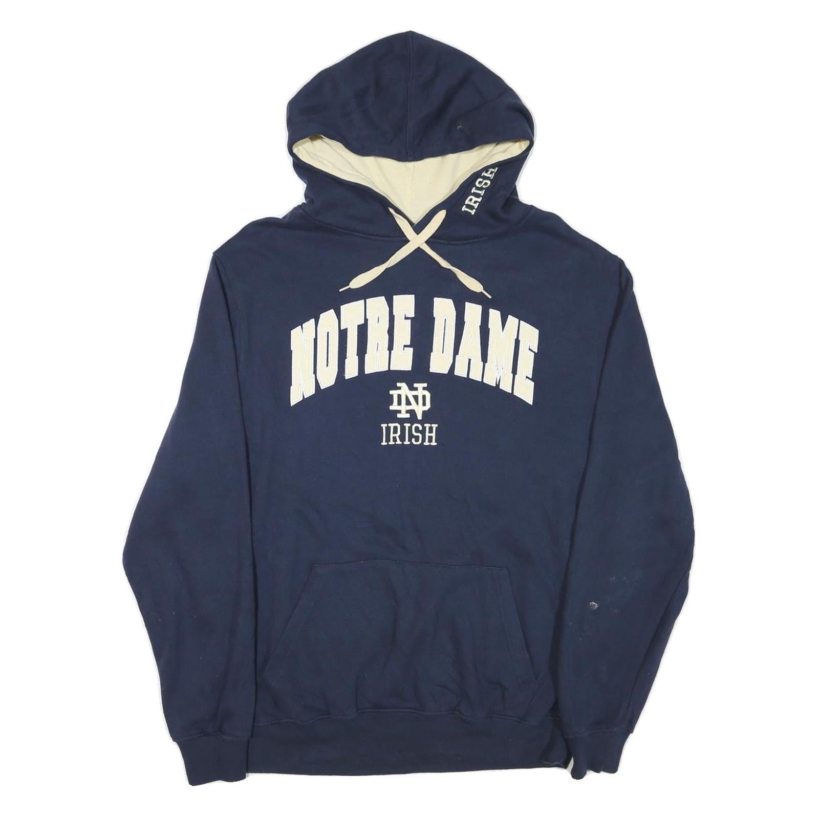 STADIUM Mens Navy Blue Notre Dame Irish Pullover Hoodie L Cotton Blend Casual Refurbished - N/A refurbished available on Cerqular