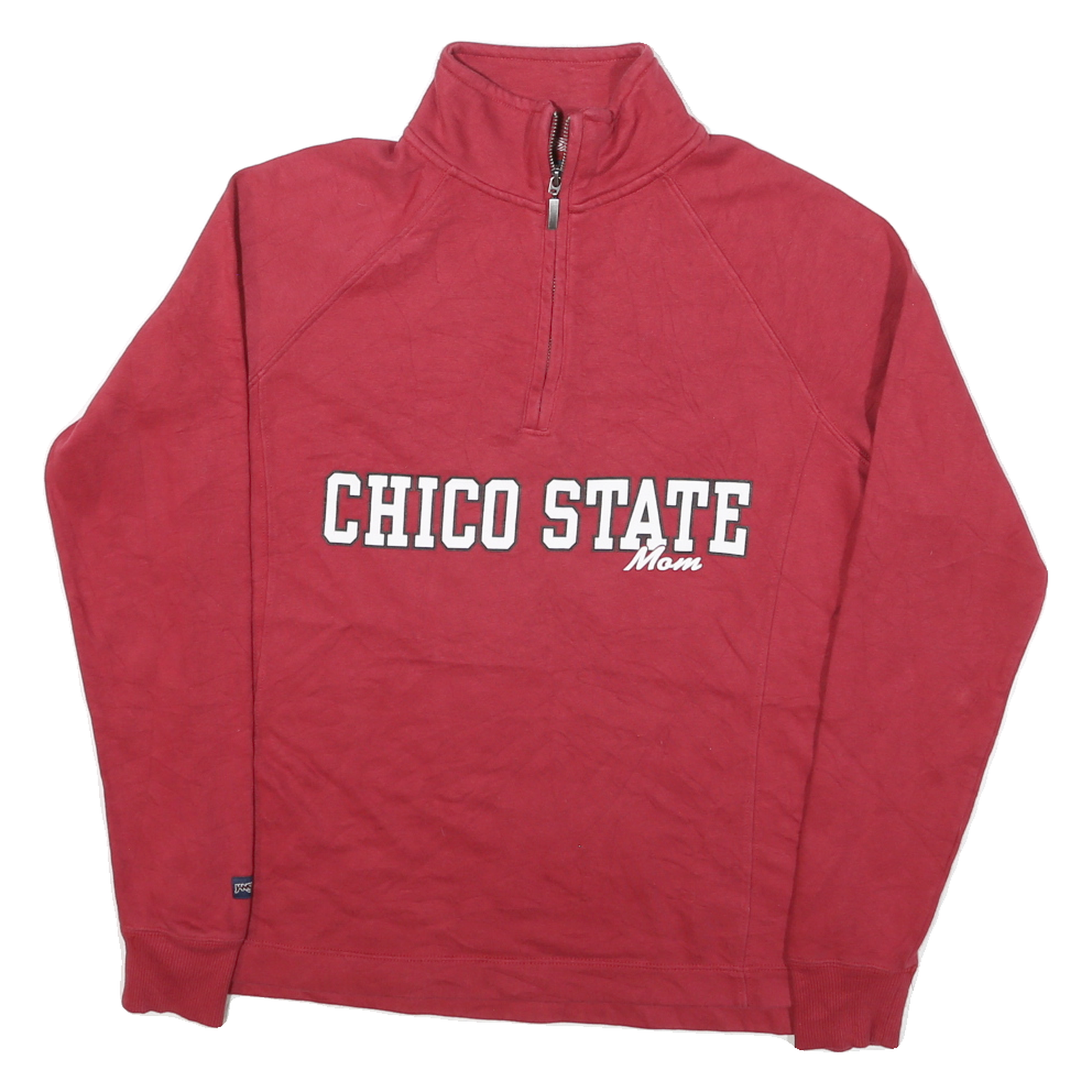 JANSPORT Womens Red Chico State Mom 1/4 Zip Sweatshirt M Casual College Style Refurbished - N/A refurbished available on Cerqular