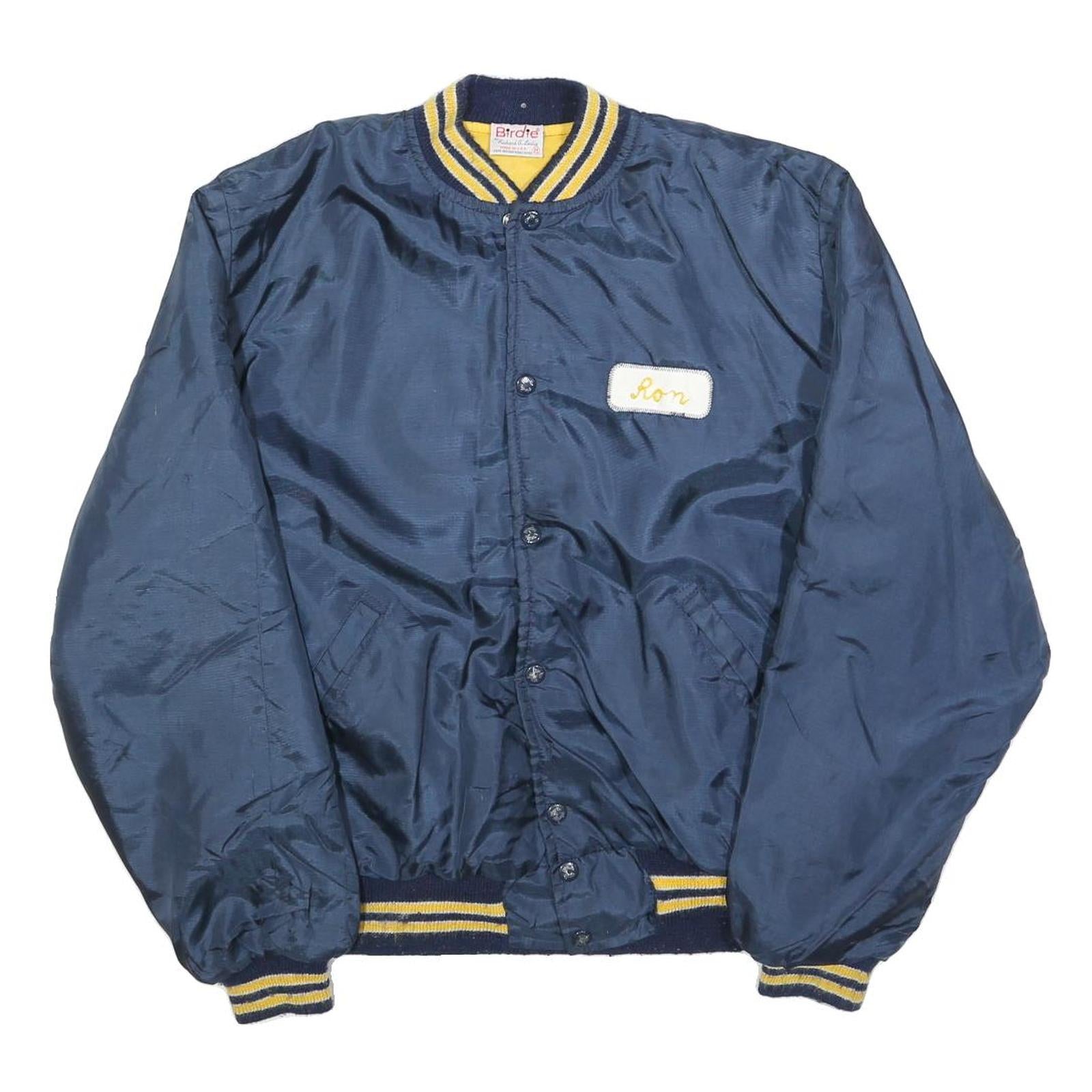 BIRDIE Mens Blue & Yellow Button Jacket M Polyester Plain Casual Lightweight Refurbished - N/A refurbished available on Cerqular