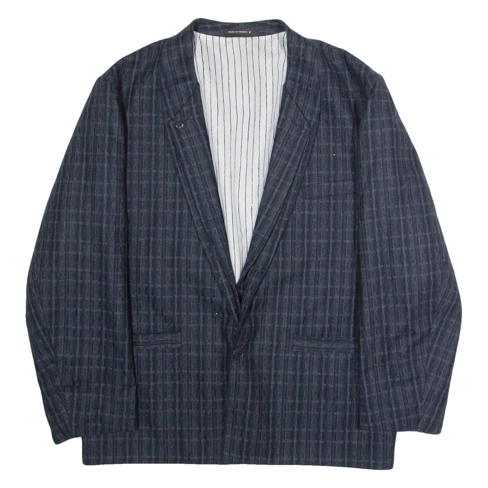 ANDRE LANCAR Mens Blazer Jacket Blue Wool Striped XL Refurbished - N/A refurbished available on Cerqular