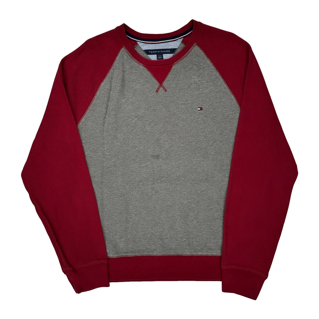 Tommy Hilfiger Sweatshirt - Large Grey Cotton Refurbished - Thrifted (note: this is a term often used to describe second- refurbished available on Cerqular