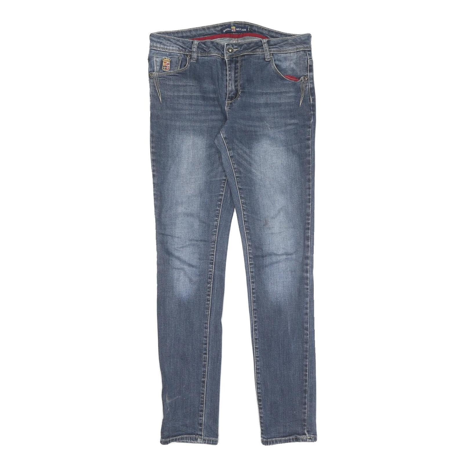 Mens Slim Blue Denim Jeans Cotton Zip W32 L31 Stylish Casual Everyday Wear Refurbished - N/A refurbished available on Cerqular