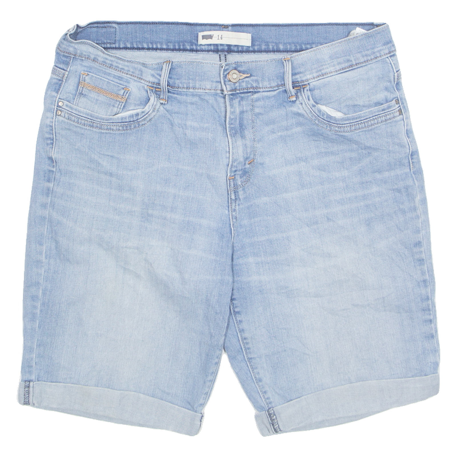 LEVI'S Turn Up Womens Denim Shorts Blue M W34 Refurbished - N/A refurbished available on Cerqular