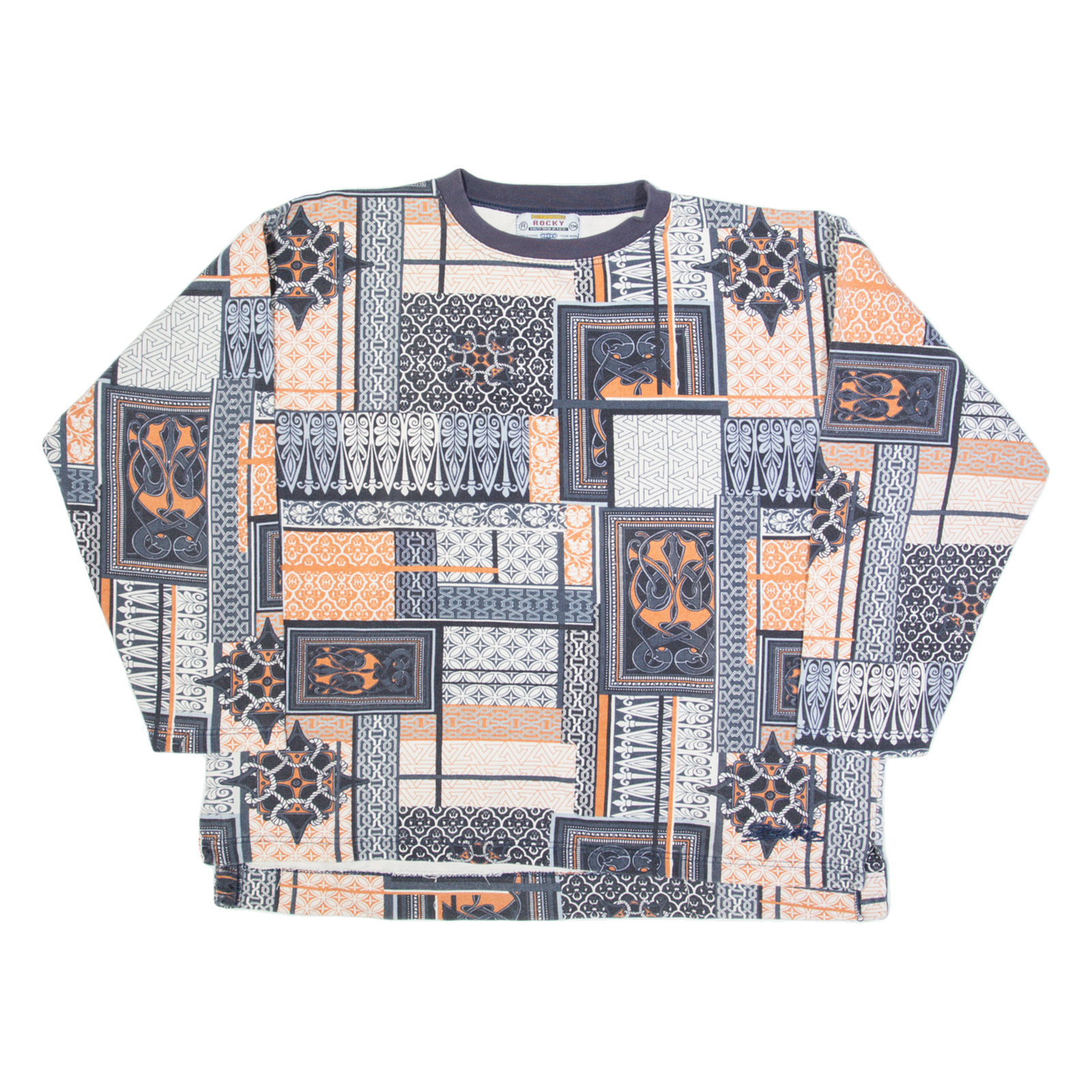 ROCKY Patchwork Mens Sweatshirt Black 90s M Refurbished - N/A refurbished available on Cerqular