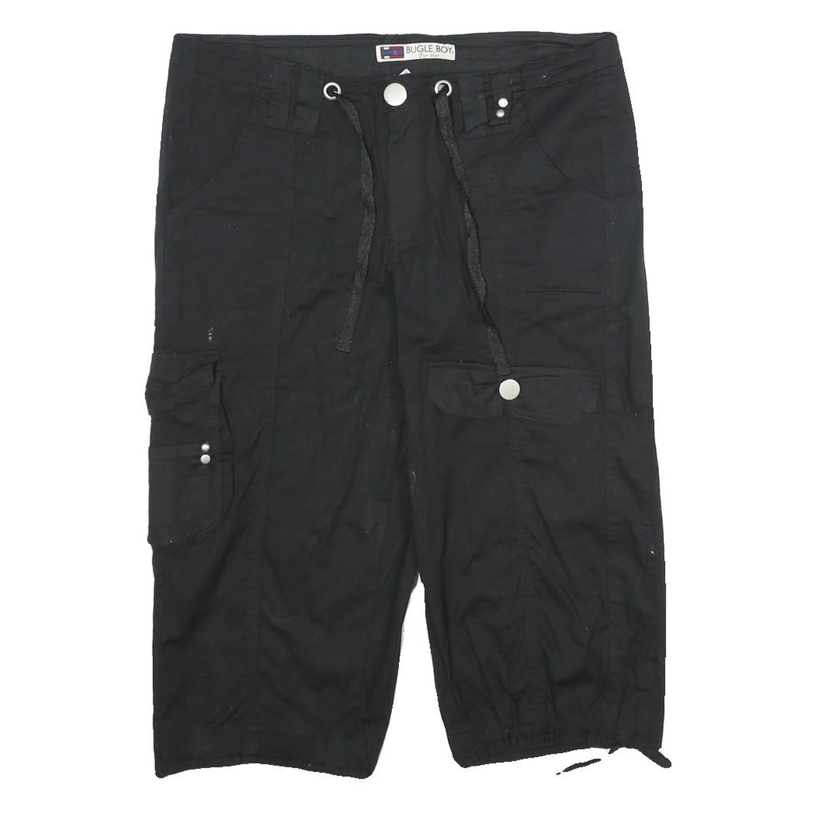 BUGLE BOY Womens Black Casual Cotton Blend Cargo Shorts M W32 Refurbished - N/A refurbished available on Cerqular