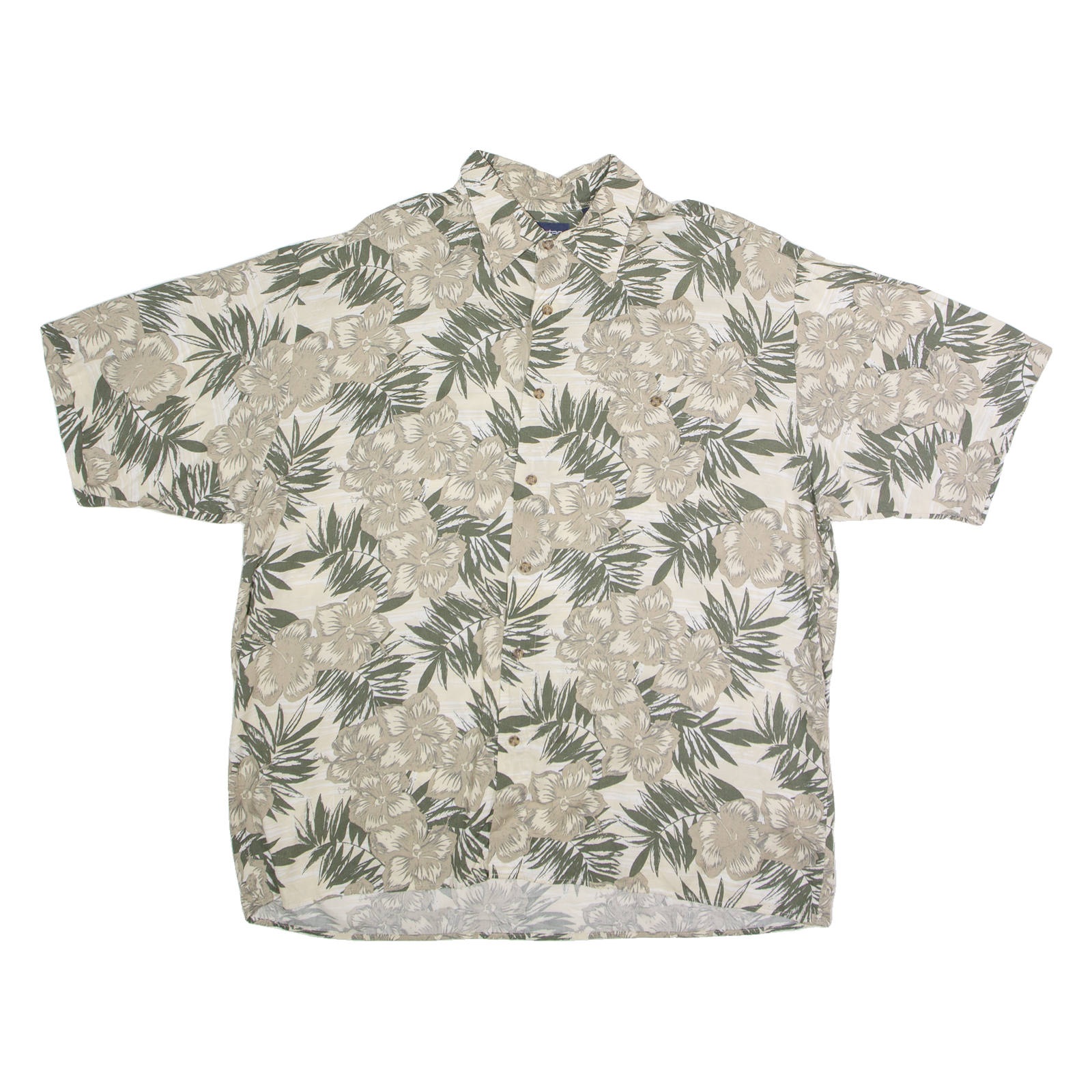 PURITAN Mens Hawaiian Shirt Beige Viscose 90s Floral XL Refurbished - N/A refurbished available on Cerqular