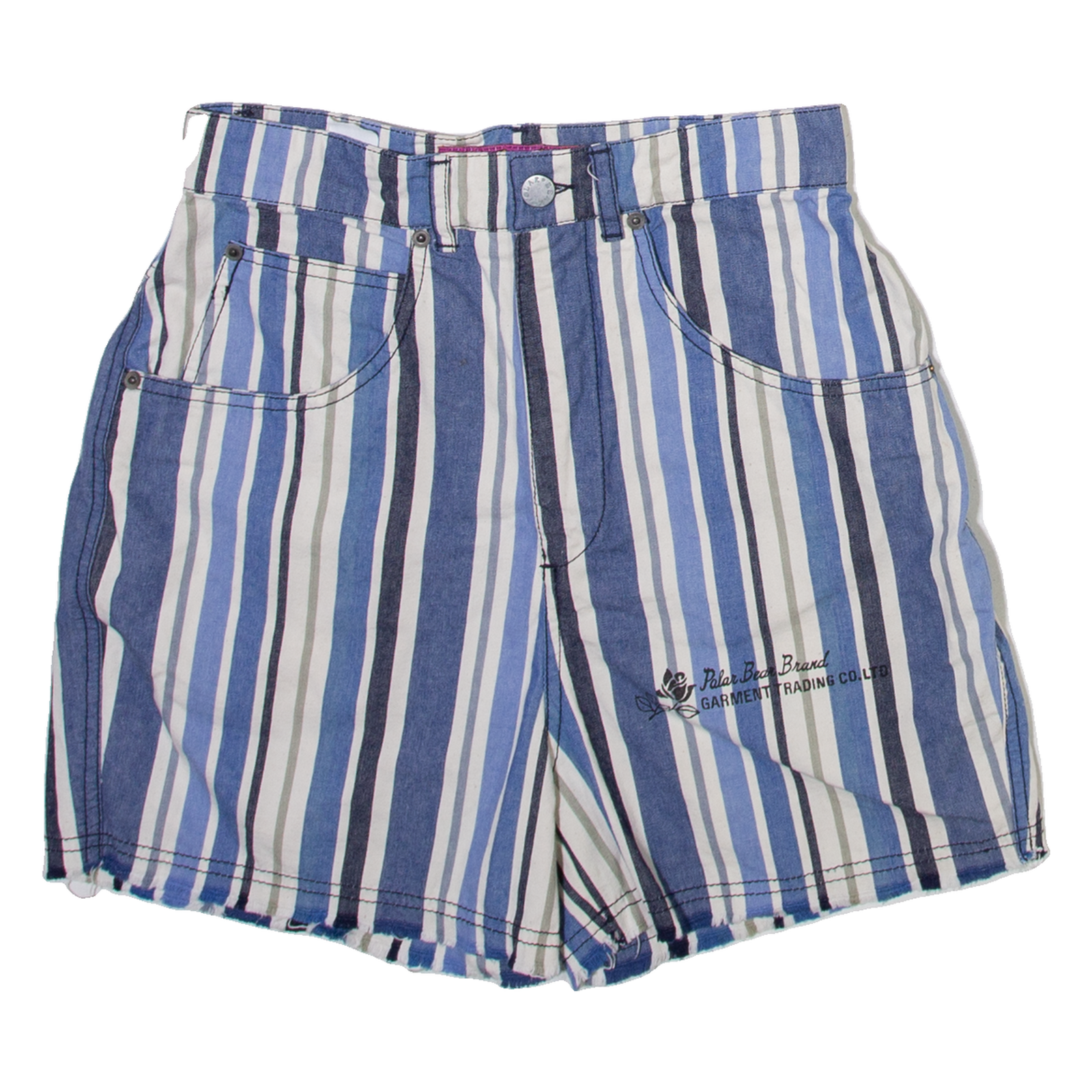 POLAR BEAR Mens Casual Shorts Blue Striped XS W26 Refurbished - N/A refurbished available on Cerqular