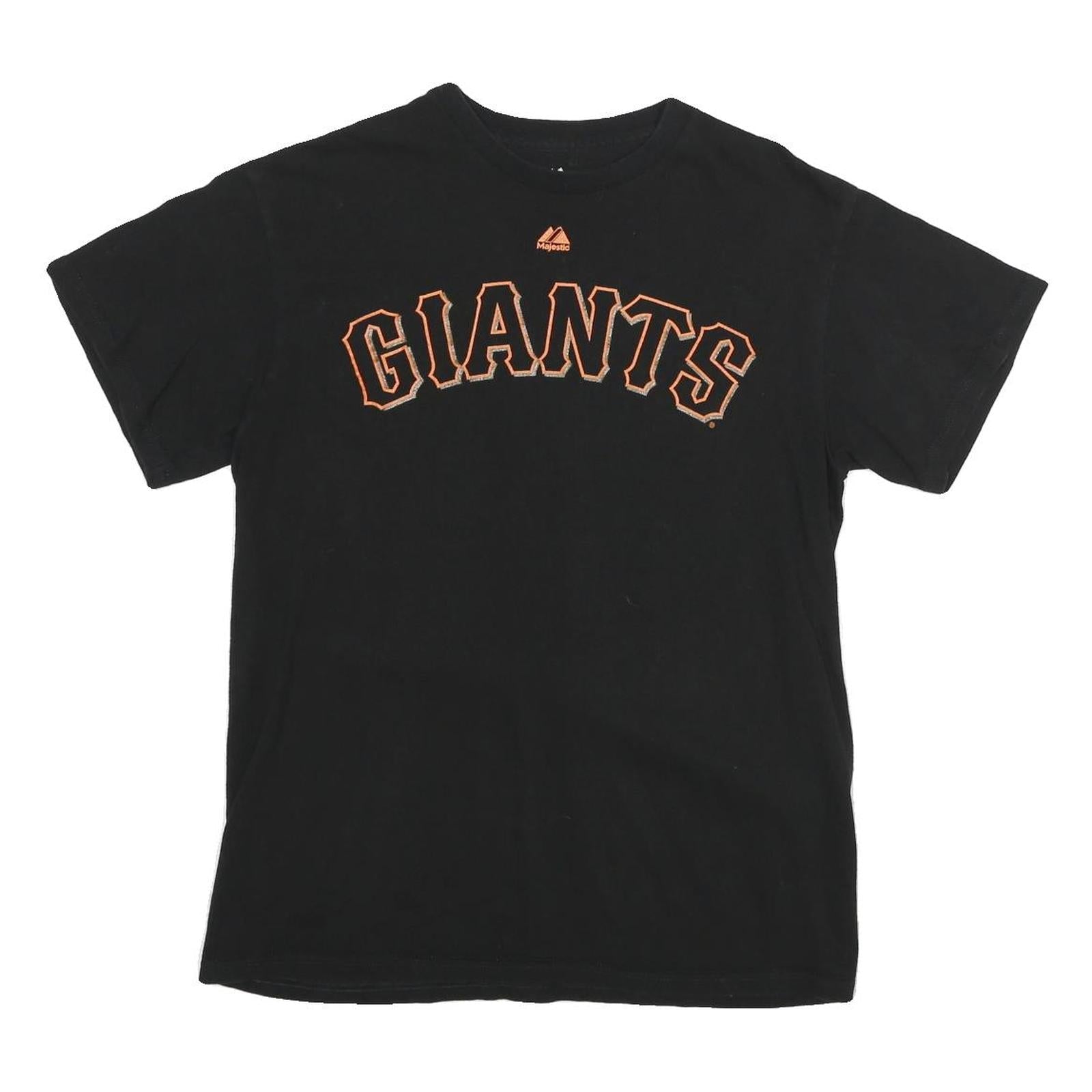 MAJESTIC Mens Black Giants Graphic T-Shirt M Short Sleeve Crew Neck Printed Refurbished - N/A refurbished available on Cerqular