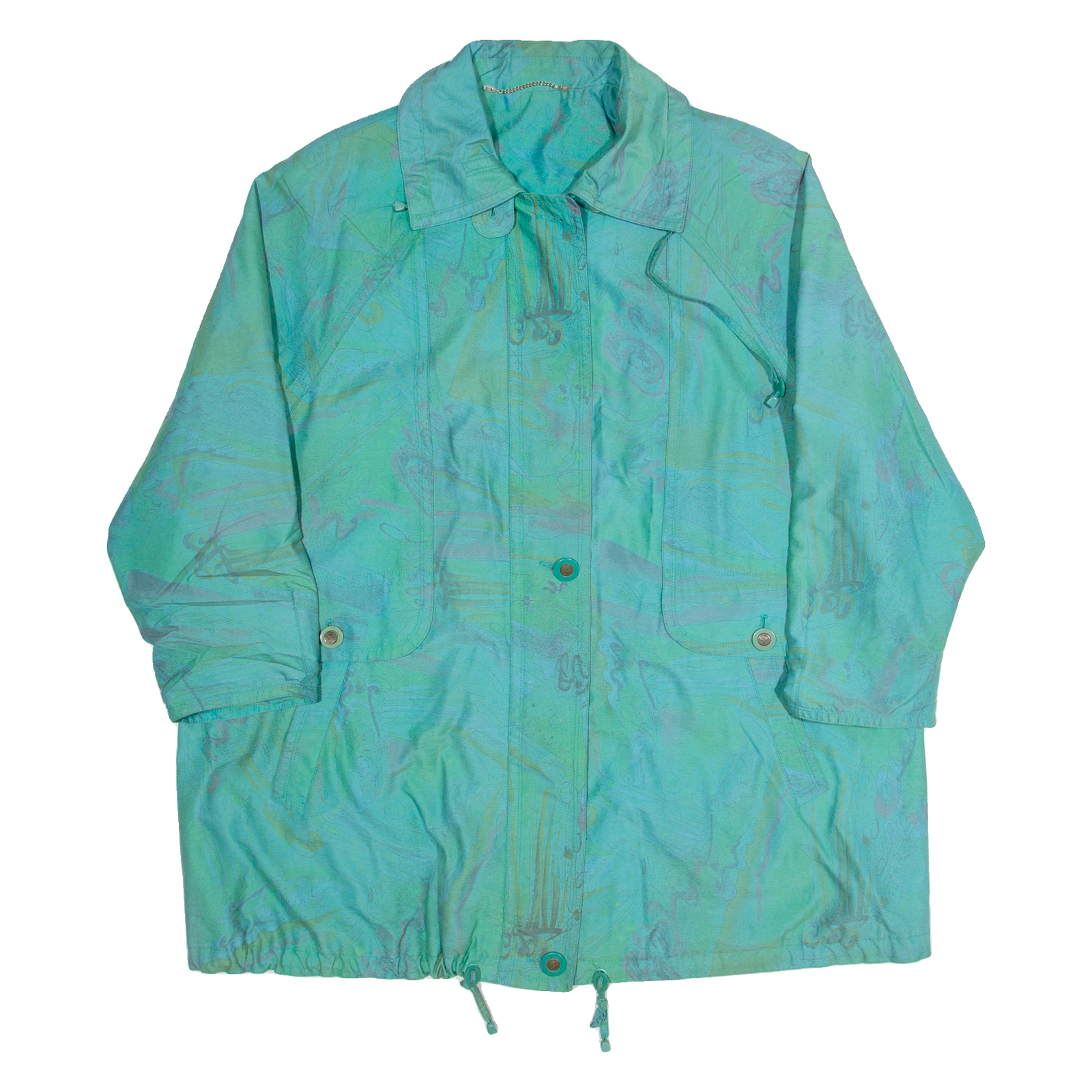 Womens Jacket Green 90s Crazy Pattern L Refurbished - N/A refurbished available on Cerqular