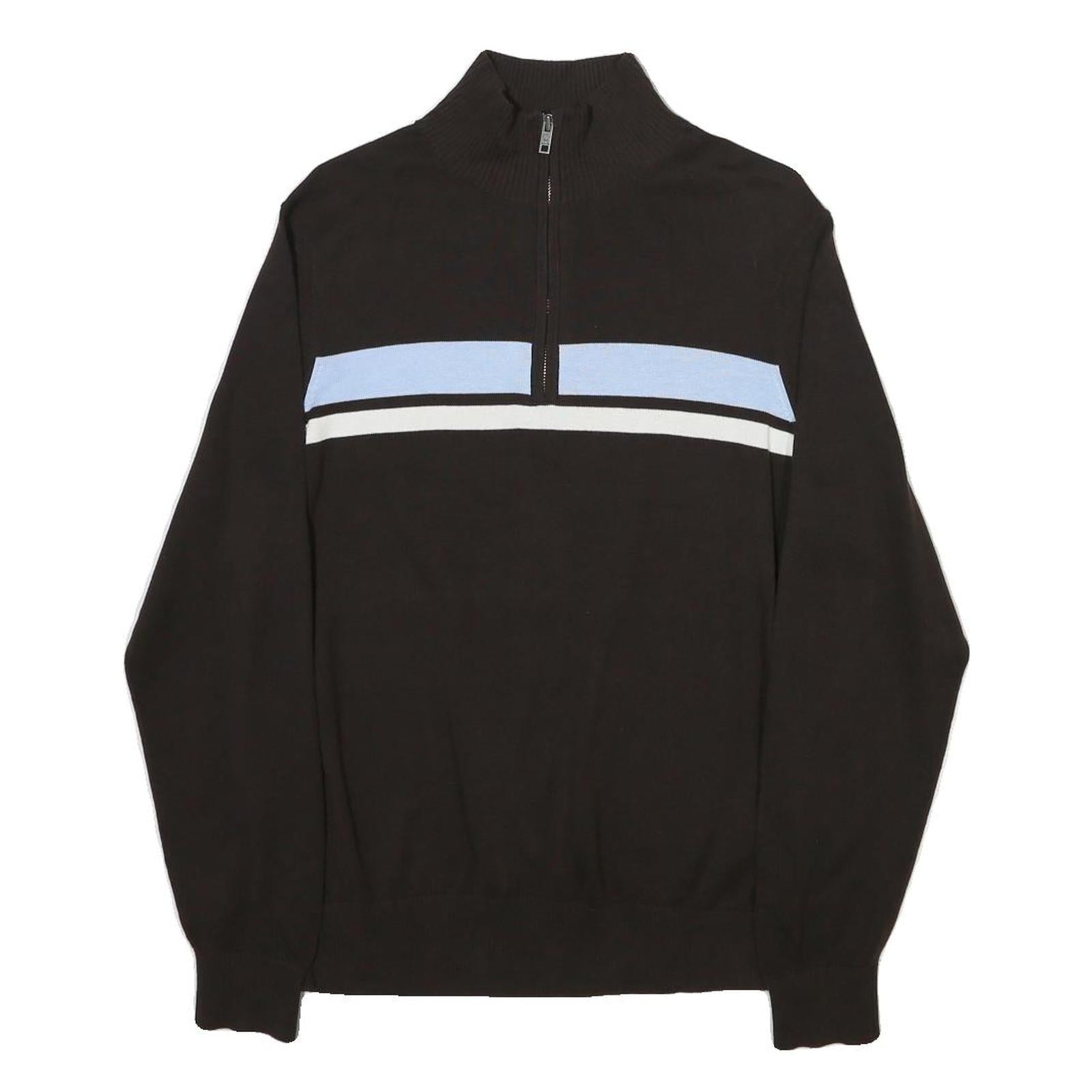 TOMMY HILFIGER Mens Black & Light Blue Patterned Cotton Blend Pullover Jumper S Refurbished - N/A refurbished available on Cerqular