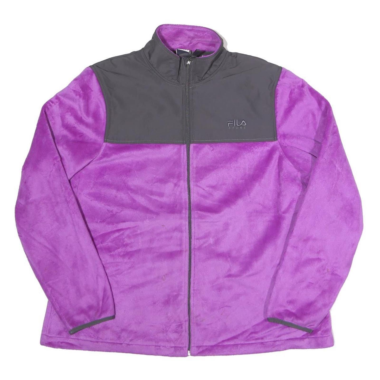 FILA Womens Purple & Grey Sport Jacket XL Polyester Zip Plain Casual Outerwear Refurbished - N/A refurbished available on Cerqular