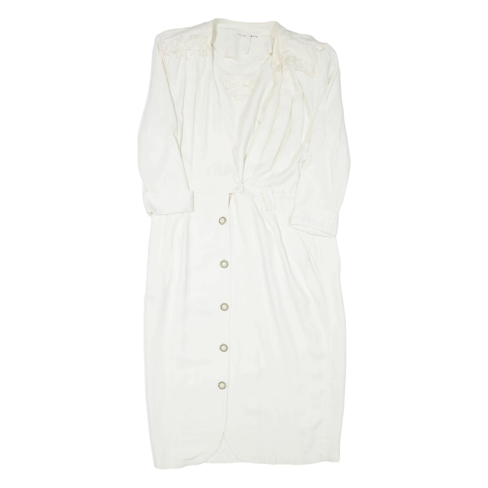 Womens Day Dress White Knee Length L Refurbished - N/A refurbished available on Cerqular