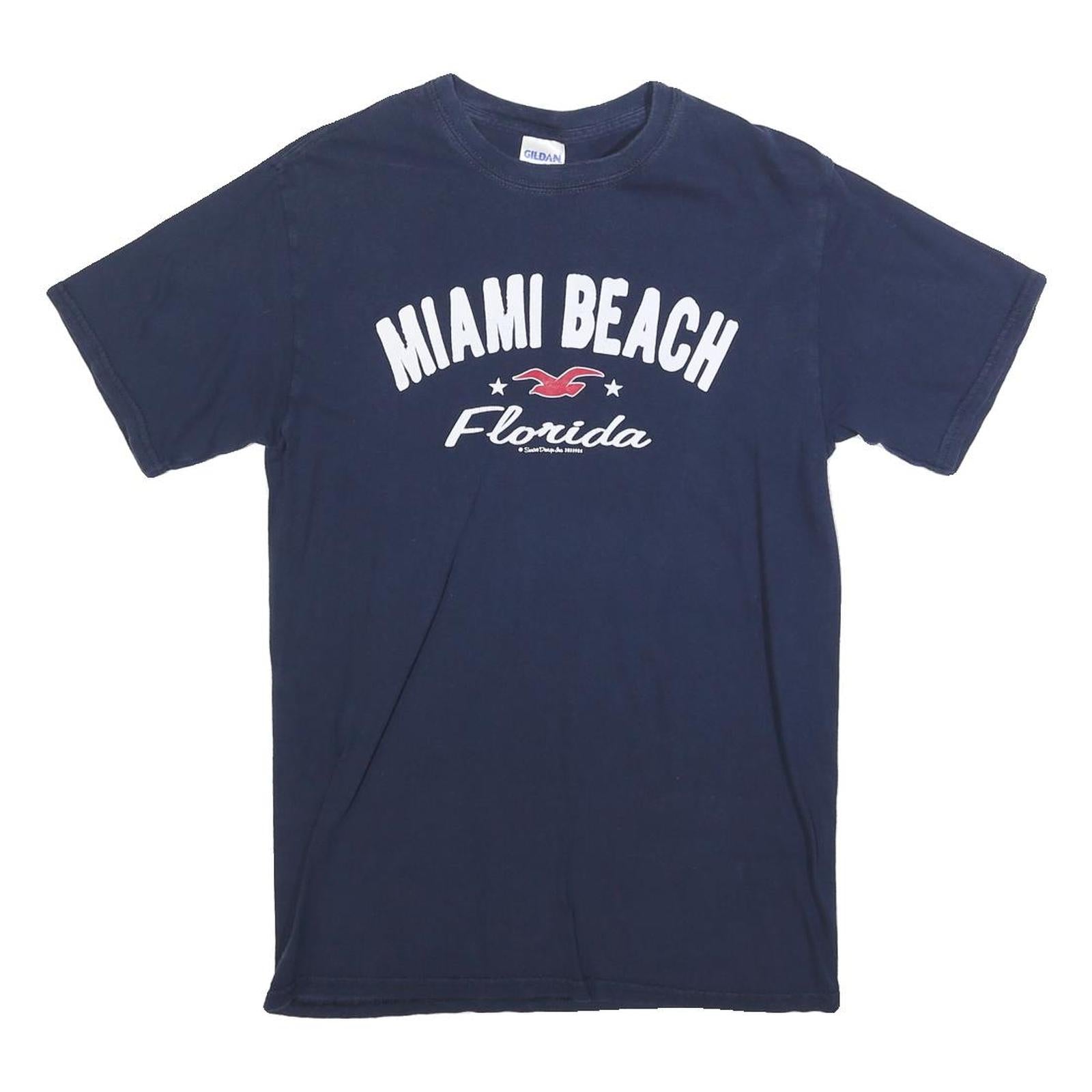 Buy GILDAN Mens Navy Blue Miami Beach Florida Graphic T-Shirt S Short Sleeve Crew Refurbished - $12.99 GILDAN Mens Navy Blue Miami Beach Florida Graphic T-Shirt S Short Sleeve Crew Refurbished - N/A refurbished available on Cerqular
