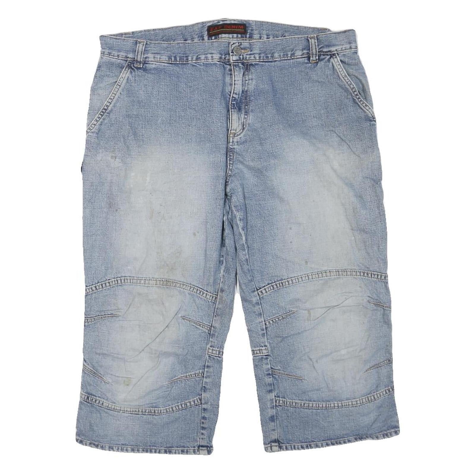 EXE DENIM Mens Denim Blue Casual Shorts L W38 Cotton Blend Relaxed Fit Refurbished - N/A refurbished available on Cerqular