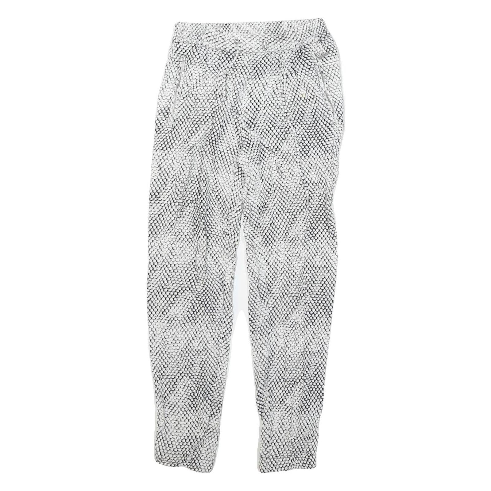 MICHAEL KORS Womens Viscose White & Black Regular Drawstring Trousers W24 L26 Refurbished - N/A refurbished available on Cerqular