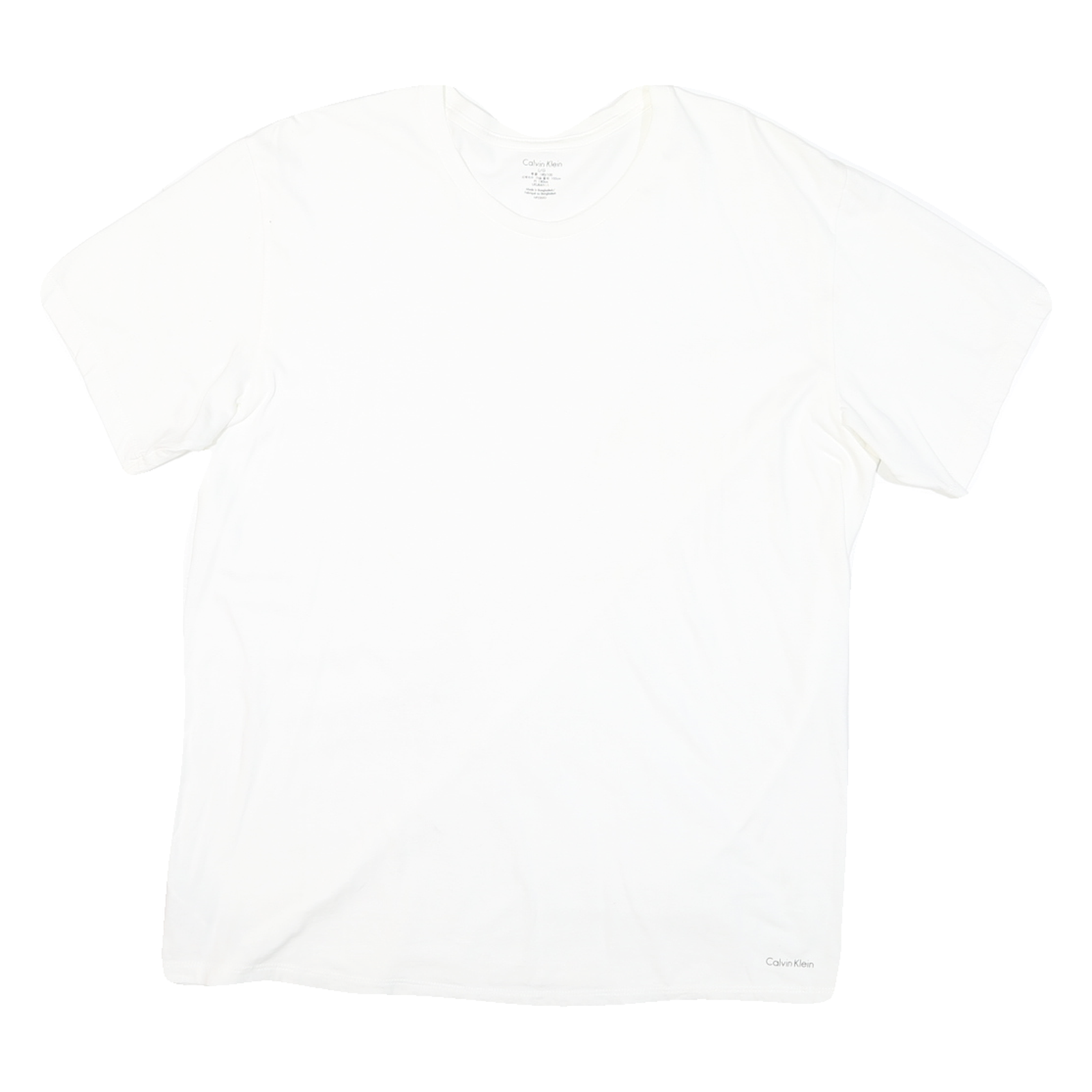 CALVIN KLEIN Mens White L T-Shirt Short Sleeve Crew Neck Minimal Logo Refurbished - N/A refurbished available on Cerqular