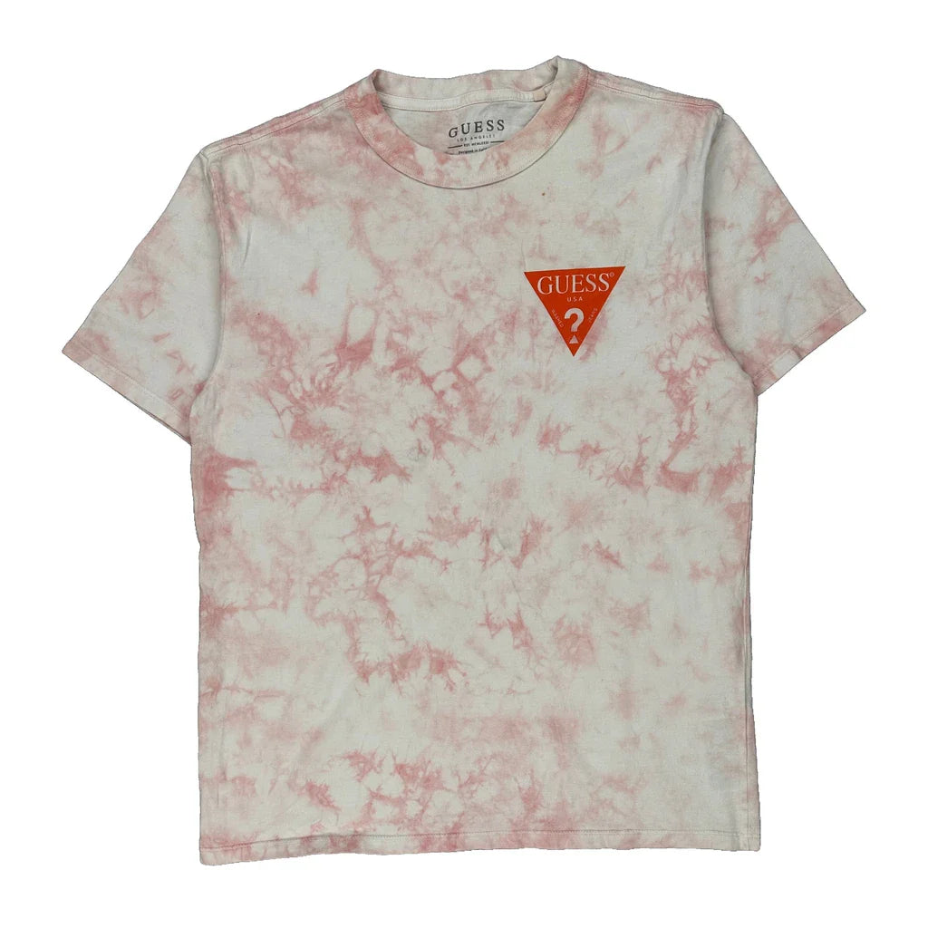 Guess Tie-Dye T-Shirt - Small White Cotton Refurbished - Thrifted (note: this is a term often used to describe second- refurbished available on Cerqular