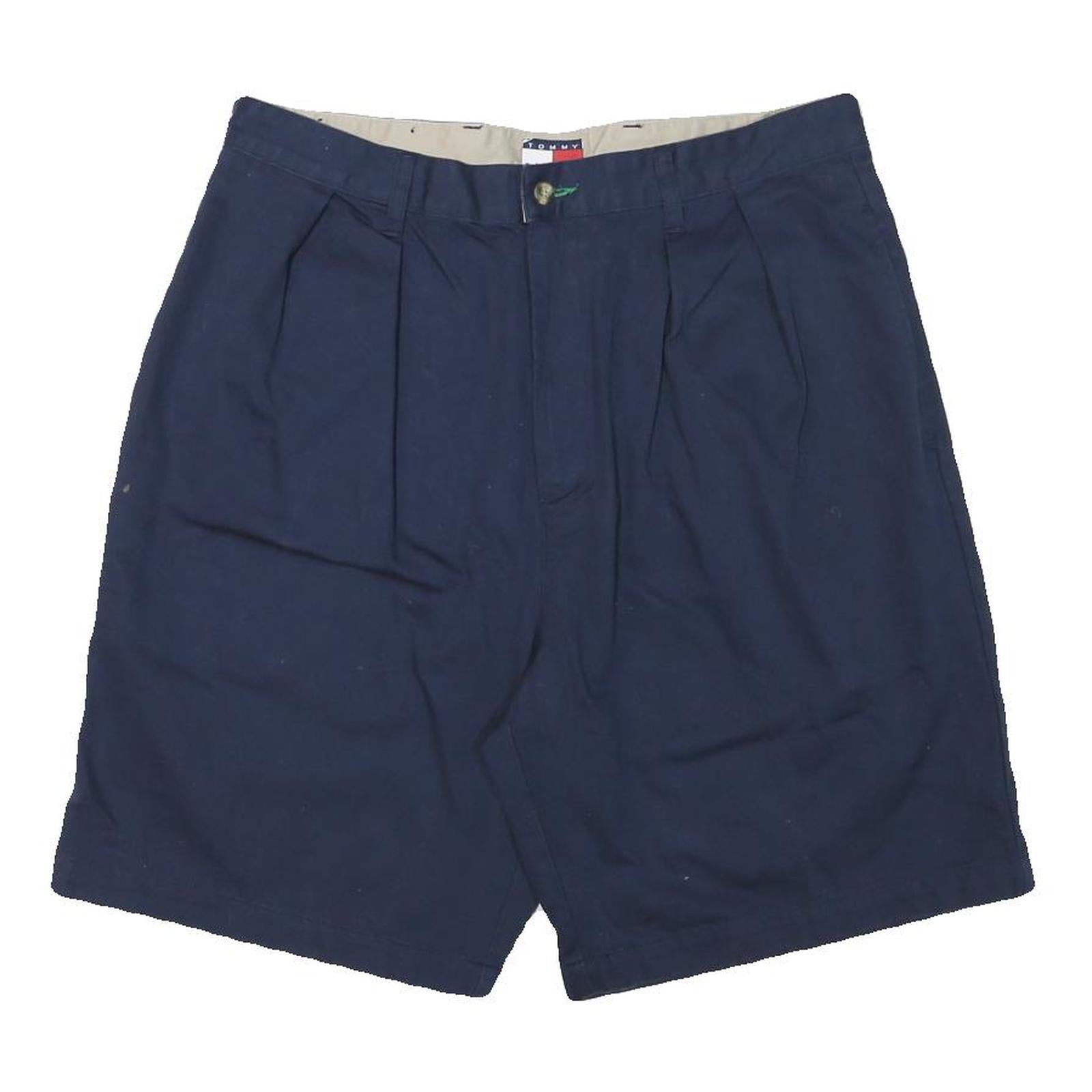TOMMY HILFIGER Womens Navy Casual Cotton Blend Shorts L W34 Classic Comfort Refurbished - N/A refurbished available on Cerqular