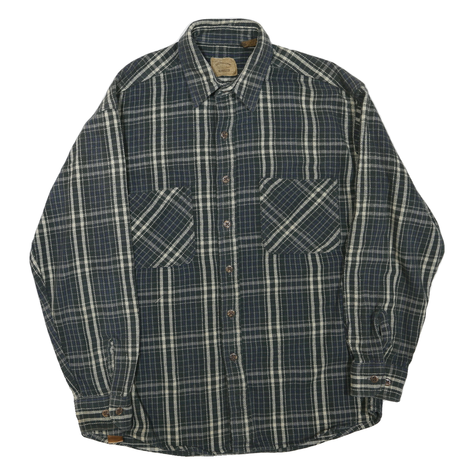 Buy Mens Blue & Cream Checked Cotton Blend Shirt L Long Sleeve Button Front Refurbished - $25.99 Mens Blue & Cream Checked Cotton Blend Shirt L Long Sleeve Button Front Refurbished - N/A refurbished available on Cerqular