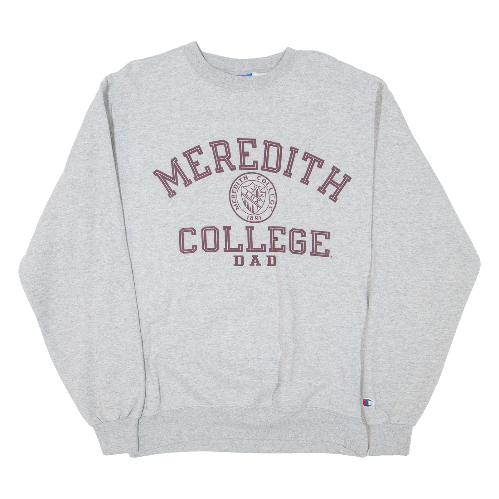 CHAMPION Meredith College Dad Mens Sweatshirt Grey USA M Refurbished - N/A refurbished available on Cerqular