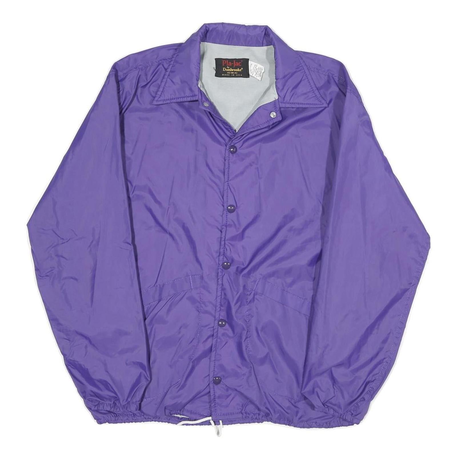 DUNBROOKE Mens Purple Nylon Button Jacket M Pla-Jac Battlin Bucs Embroidered Refurbished - N/A refurbished available on Cerqular