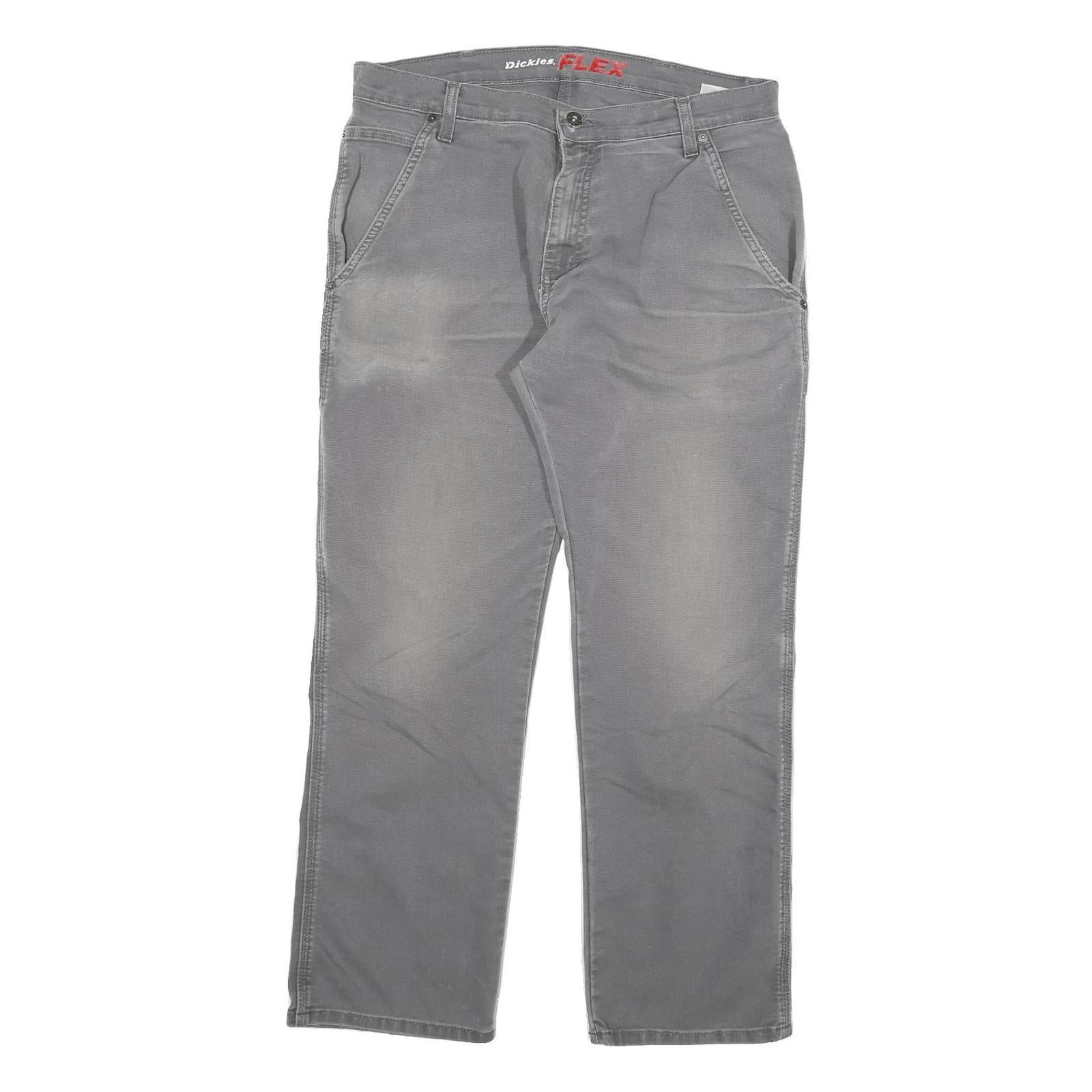 DICKIES Mens Regular Fit Grey Denim Jeans W34 L30 Workwear Zip Closure Refurbished - N/A refurbished available on Cerqular