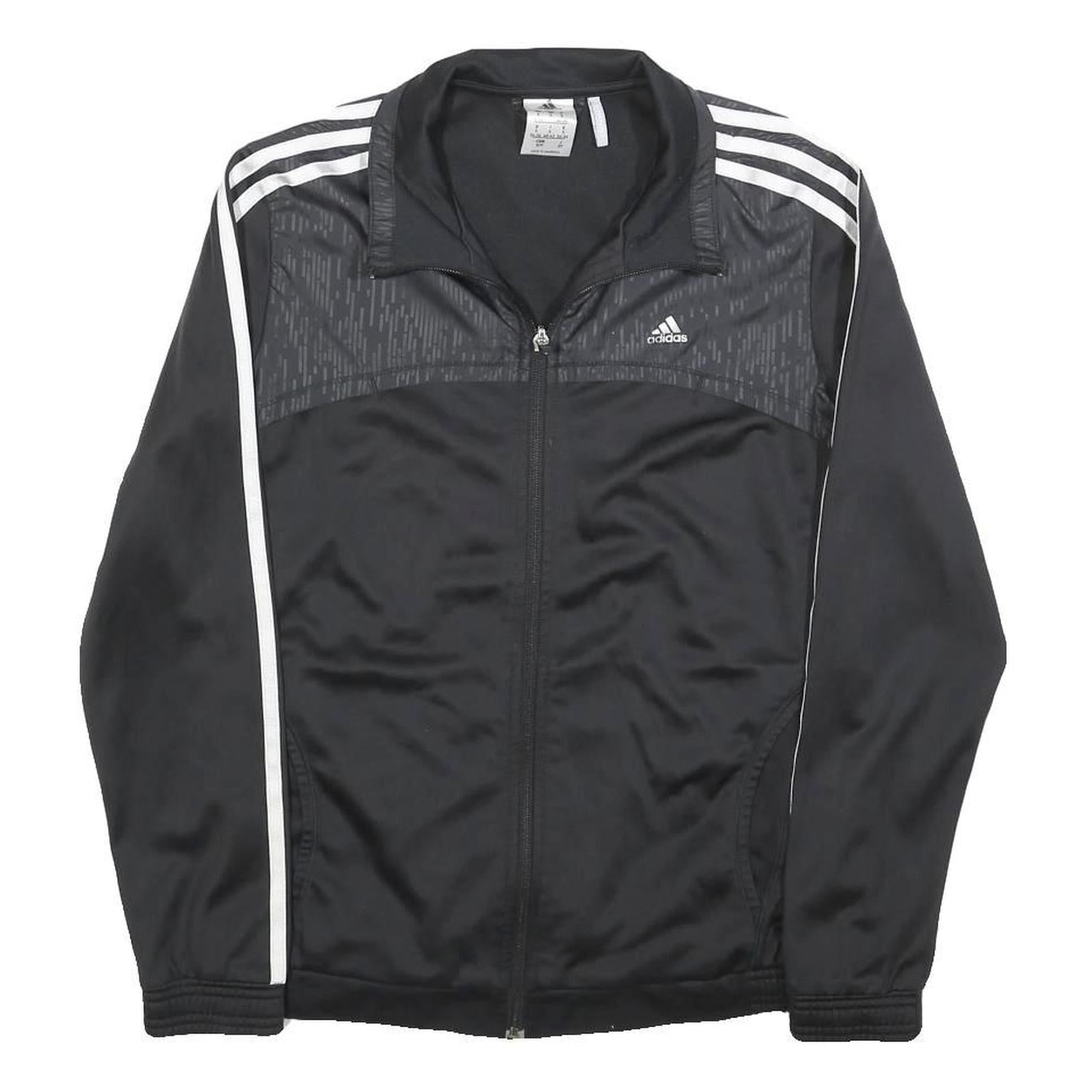 ADIDAS Womens Black & White Athletic Track Jacket S Polyester Zip Sportswear Refurbished - N/A refurbished available on Cerqular