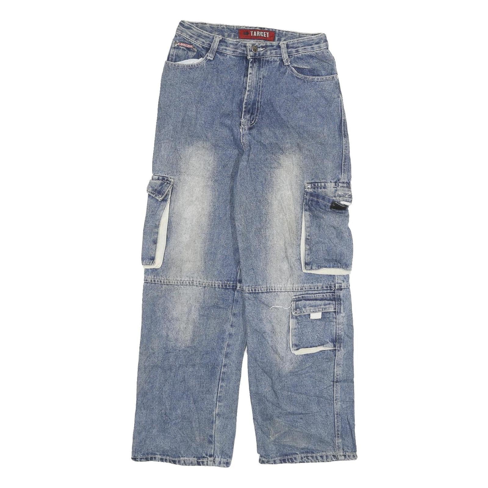 TARGET Mens Relaxed Blue Denim Relaxed Fit Cargo Pocket W26 L28 Workwear Jeans Refurbished - N/A refurbished available on Cerqular