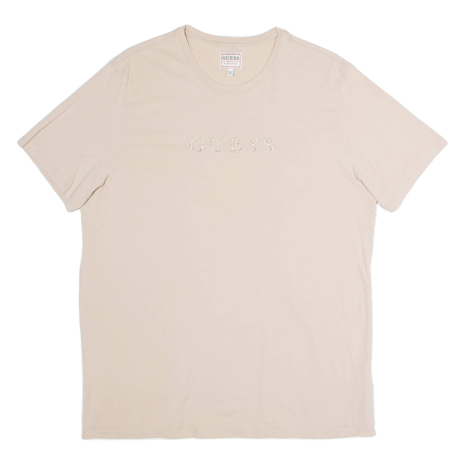 GUESS Mens T-Shirt Beige XL Refurbished - N/A refurbished available on Cerqular