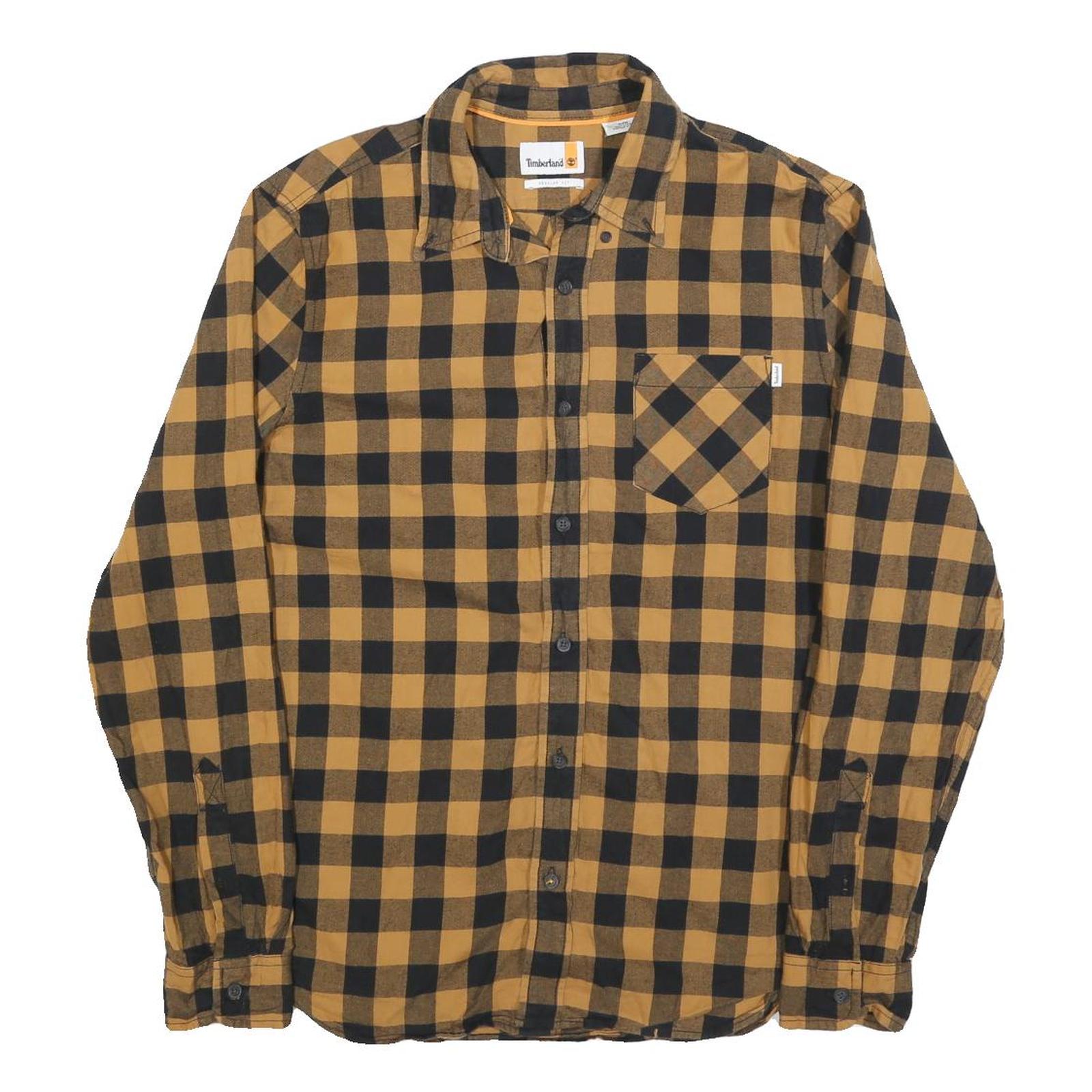 TIMBERLAND Mens Black & Brown Check Shirt M Cotton Blend Casual Classic Style Refurbished - N/A refurbished available on Cerqular