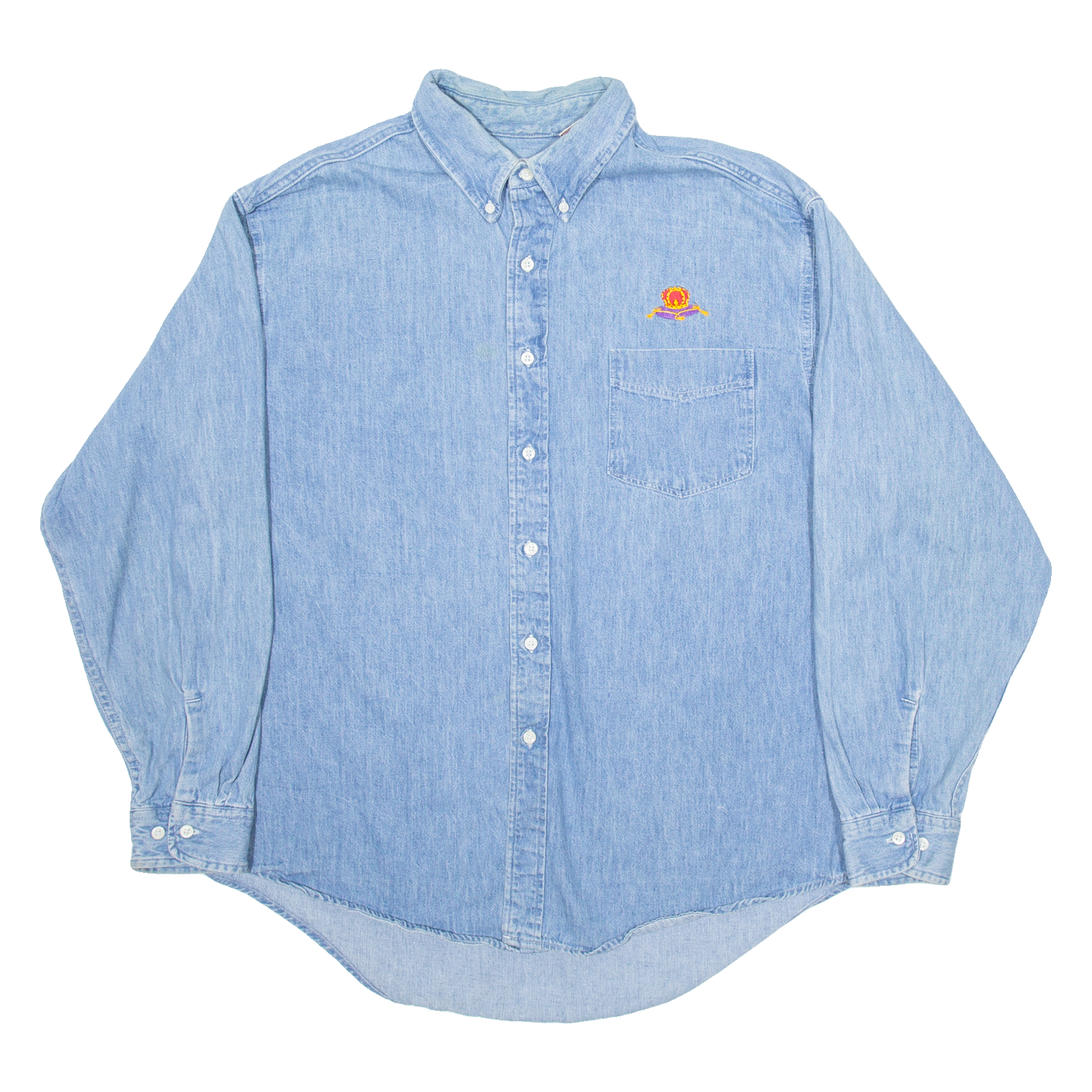 CROWN ROYAL Mens Denim Shirt Blue Long Sleeve XL Refurbished - N/A refurbished available on Cerqular