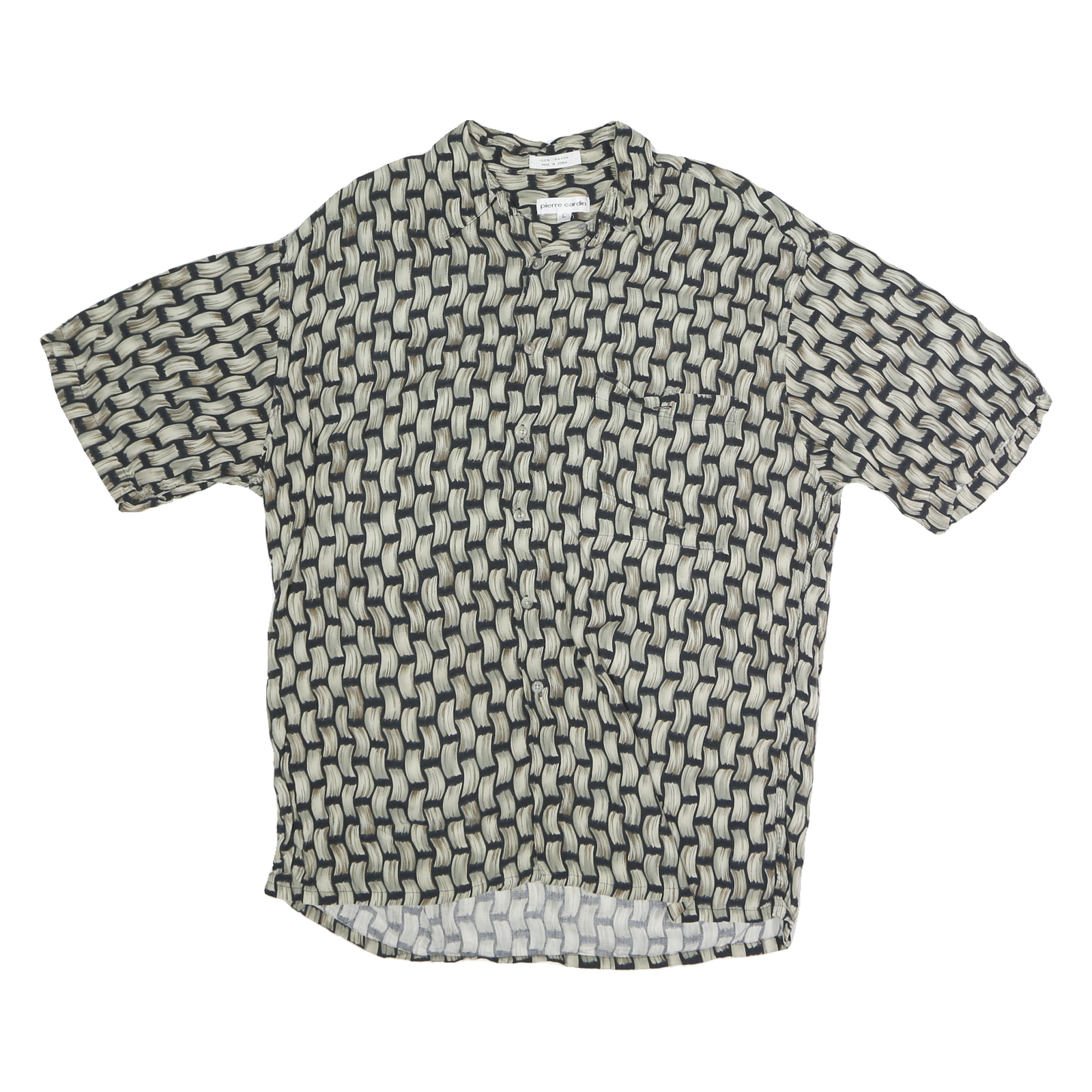 Buy PIERRE CARDIN Mens Black & Beige Rayon Printed Shirt L Relaxed Fit Refurbished - $28.59 PIERRE CARDIN Mens Black & Beige Rayon Printed Shirt L Relaxed Fit Refurbished - N/A refurbished available on Cerqular