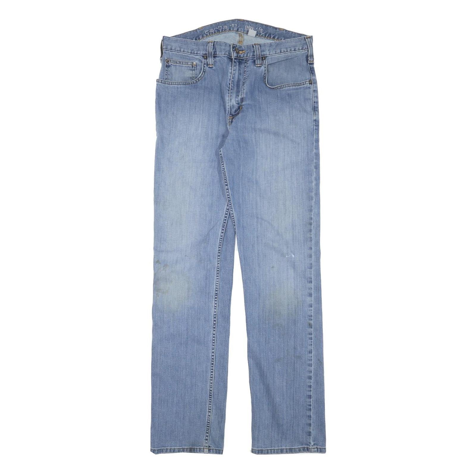 CARHARTT Womens Jeans Blue Relaxed Straight Denim Medium W30 L32 Zip Pocket Refurbished - N/A refurbished available on Cerqular