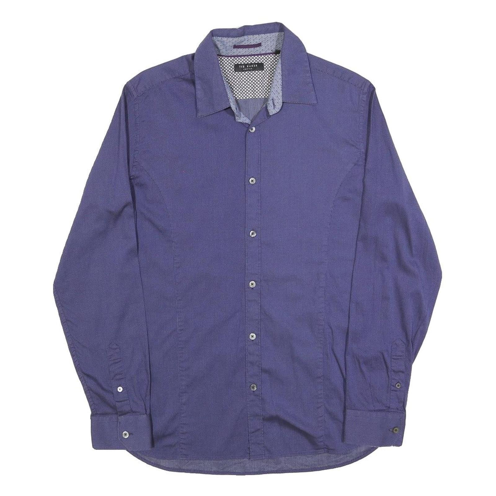 TED BAKER Mens Blue Shirt M Cotton Blend Casual Smart Workwear Refurbished - N/A refurbished available on Cerqular