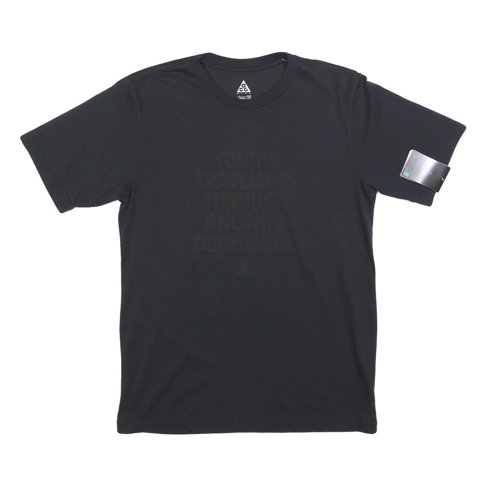 NIKE Mens Black Graphic T-Shirt M Short Sleeve Crew Neck Cotton Blend Casual Refurbished - N/A refurbished available on Cerqular