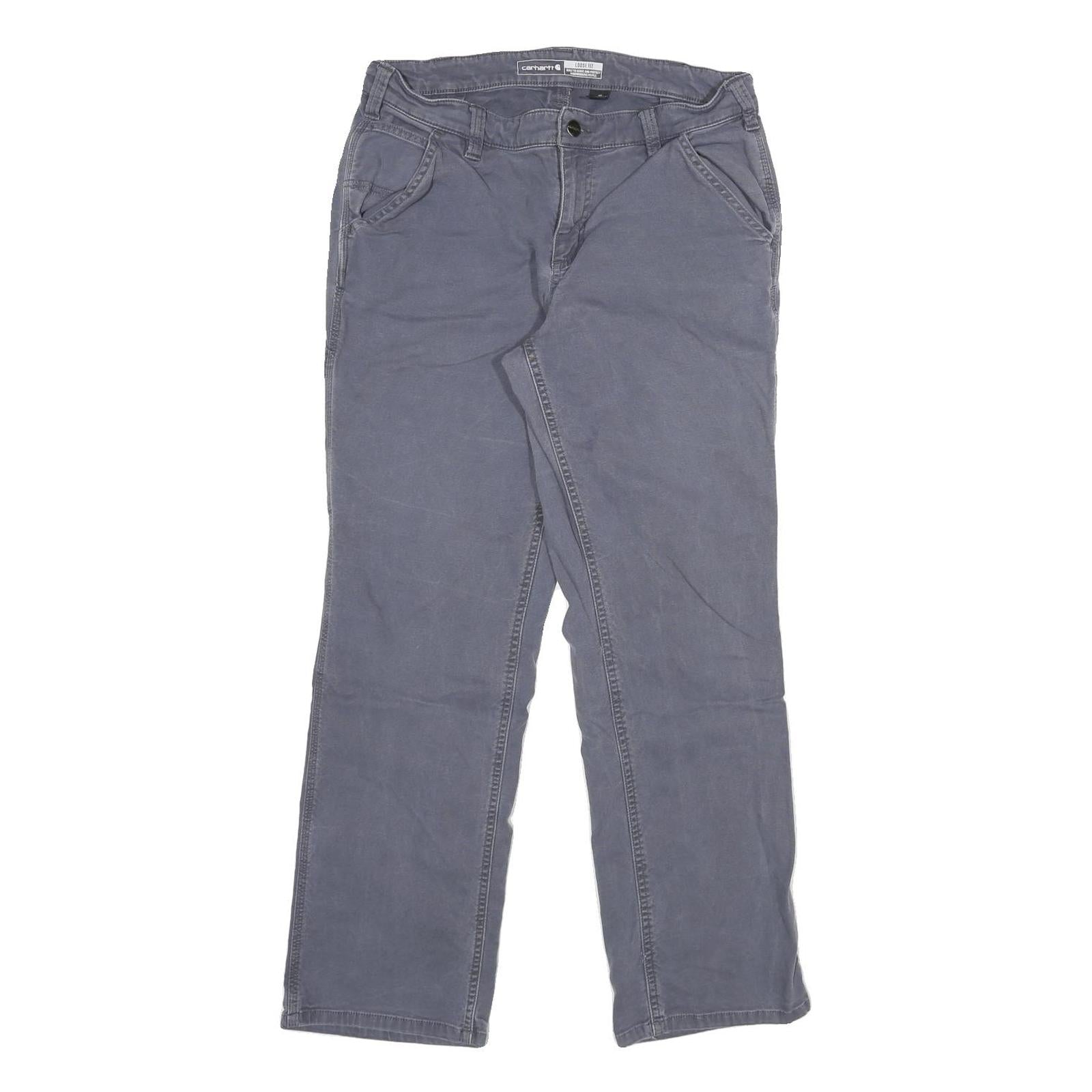 CARHARTT Womens Cotton Blend Blue Loose Straight Trousers W31 L28 Workwear Refurbished - N/A refurbished available on Cerqular