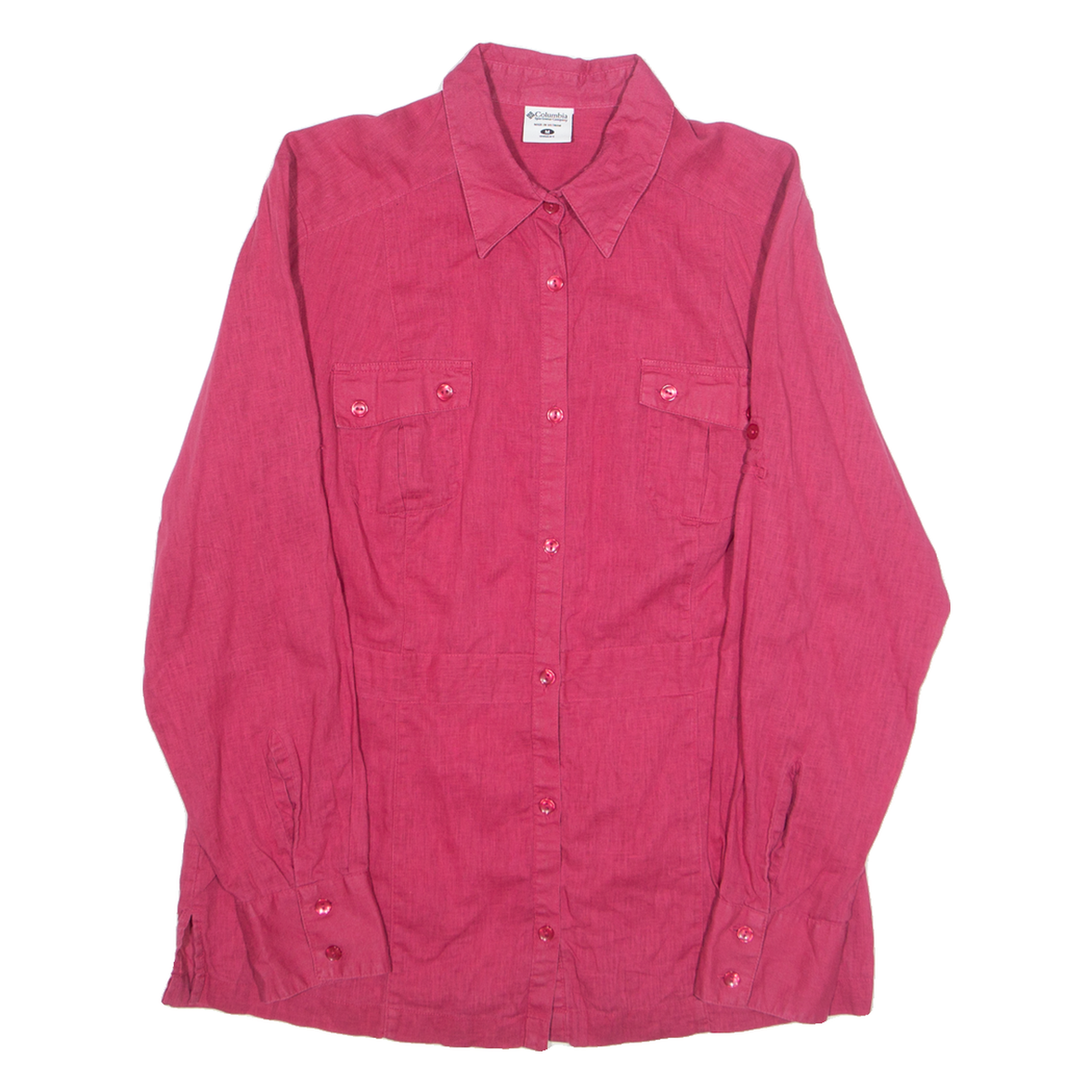 COLUMBIA Womens Plain Shirt Red Long Sleeve M Refurbished - N/A refurbished available on Cerqular