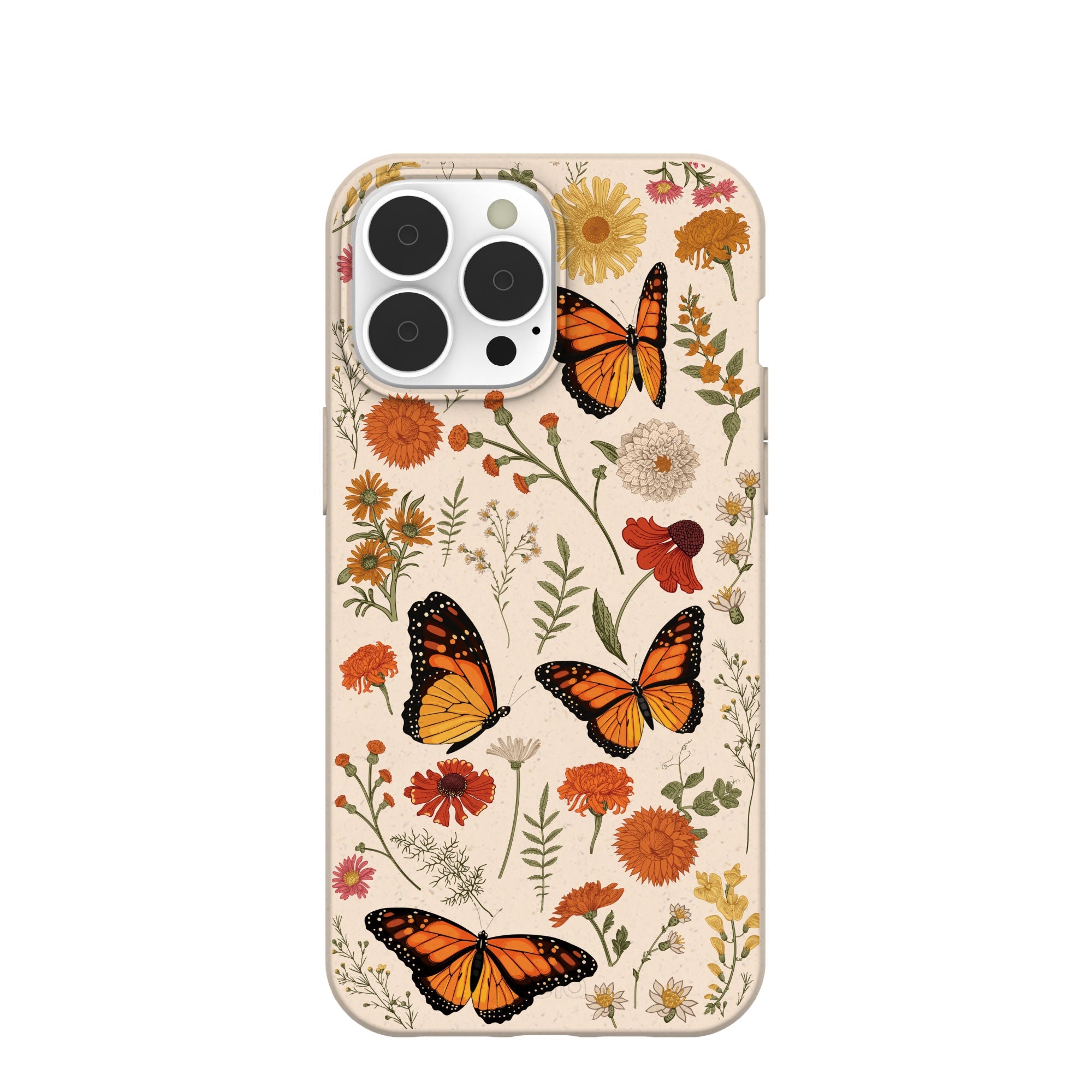 Seashell Monarch Butterfly iPhone 13 Pro Max Case Refurbished - Pela Case refurbished available on Cerqular
