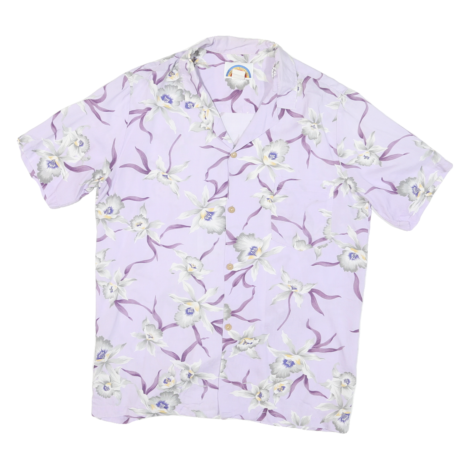 HAWAII Mens Purple Floral Pattern Shirt M Summer Casual Lightweight Refurbished - N/A refurbished available on Cerqular