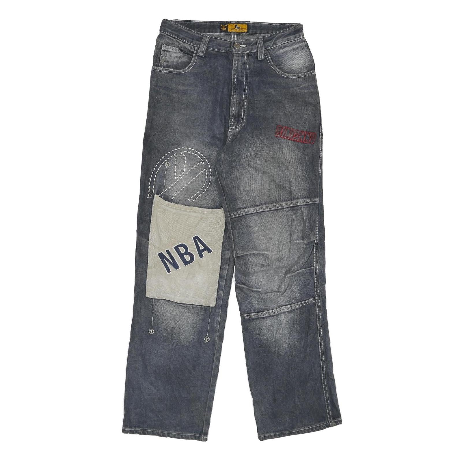 EONTO Mens Regular Fit Denim Blue W28 L29 Patchwork Zip Closure Jeans Refurbished - N/A refurbished available on Cerqular