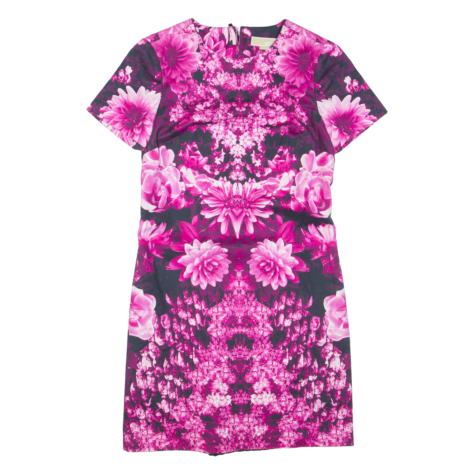MICHAEL KORS Womens Pencil Dress Pink Floral Short Sleeve Knee Length S Refurbished - N/A refurbished available on Cerqular