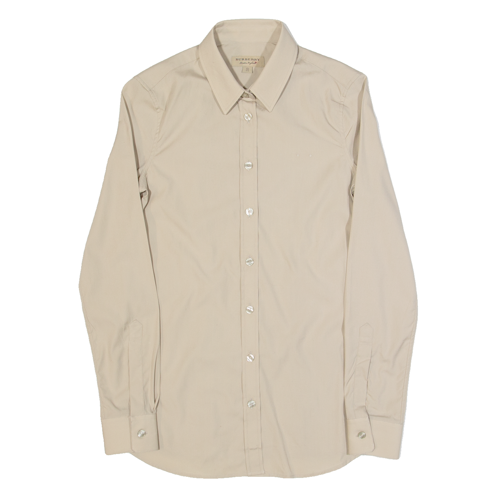 BURBERRY Womens Plain Shirt Beige Long Sleeve XS Refurbished - N/A refurbished available on Cerqular