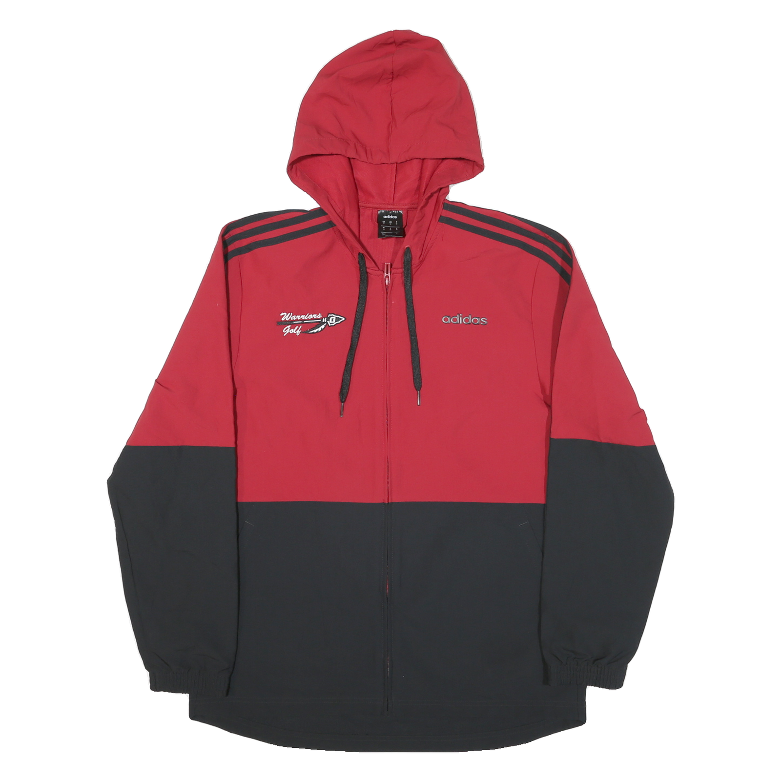 ADIDAS Mens Red & Black Zip Up Hooded Polyester Blend Jacket M Sportswear Refurbished - N/A refurbished available on Cerqular