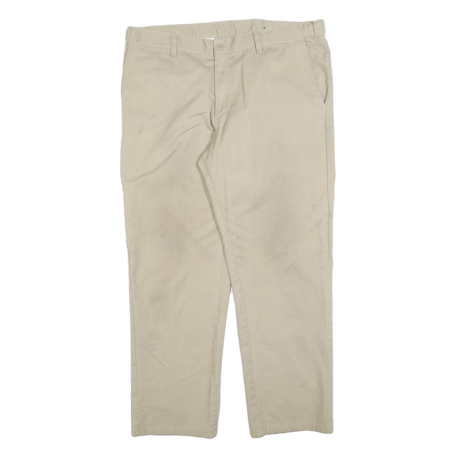 DICKIES Mens Cotton Blend Beige Regular Fit Straight Leg Trousers W38 L28 Refurbished - N/A refurbished available on Cerqular