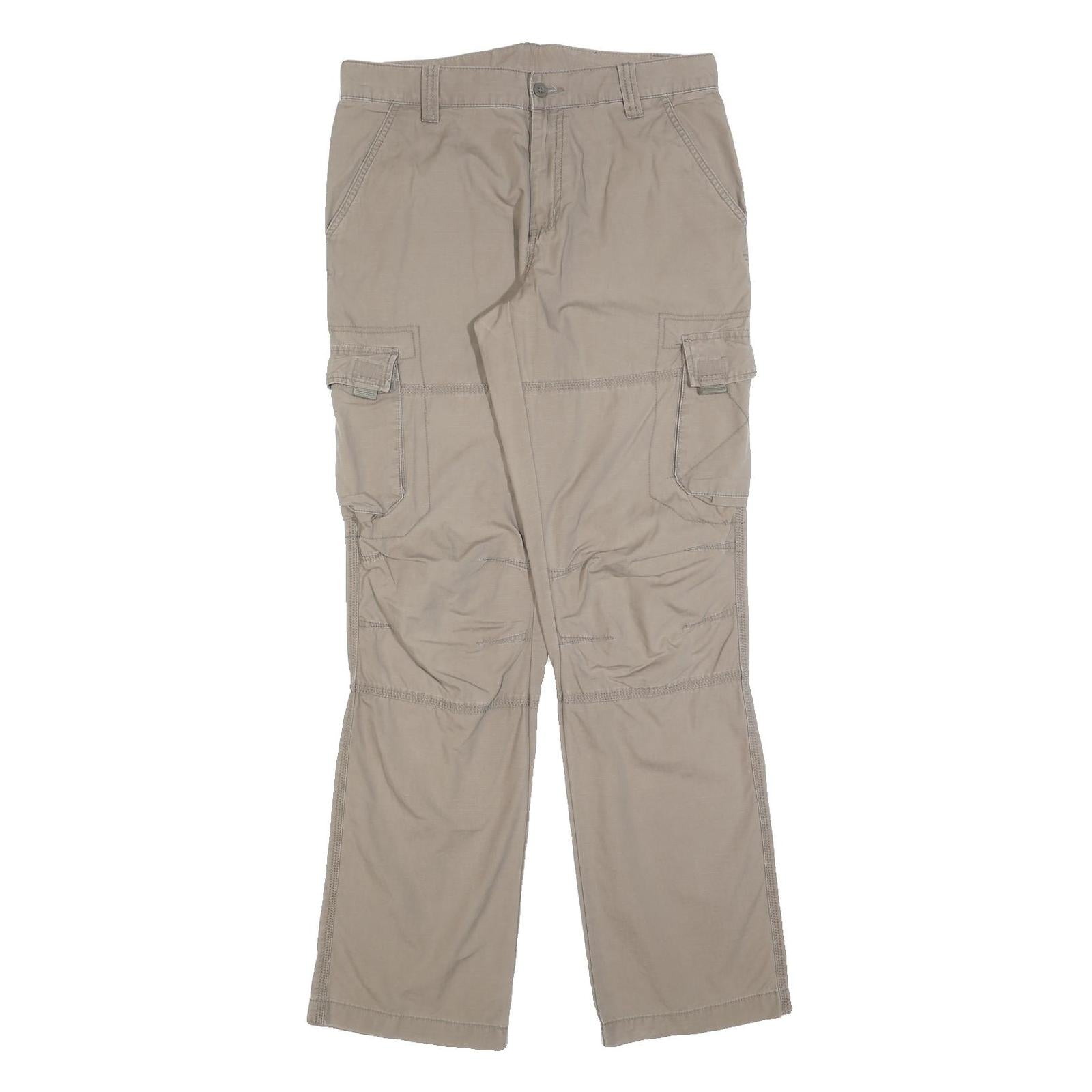 CLOCKHOUSE Womens Beige Regular Fit Cargo Trousers W34 L32 Cotton Blend Zip Refurbished - N/A refurbished available on Cerqular