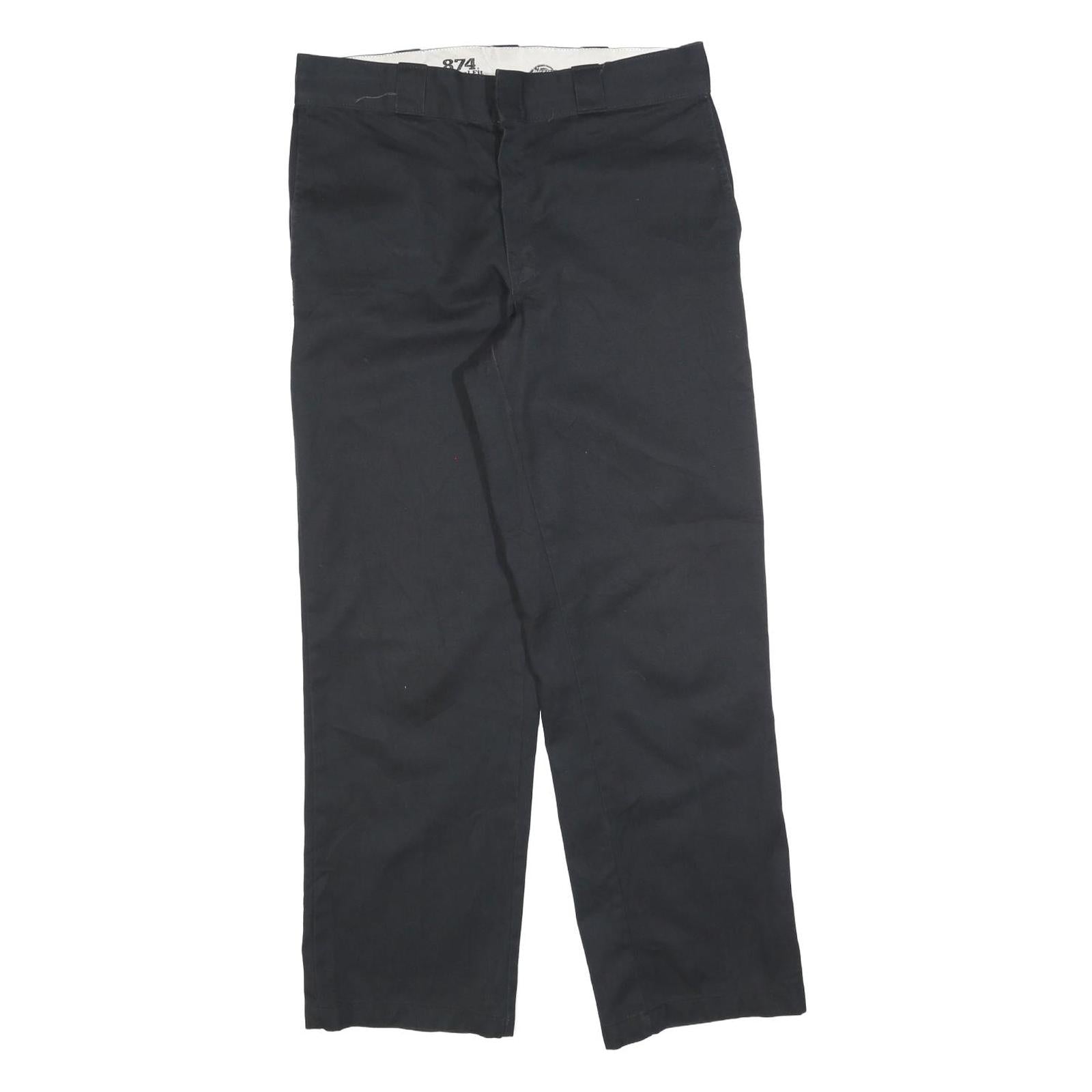 DICKIES Mens Black Cotton Blend Relaxed Straight Trousers W33 L30 Workwear Zip Refurbished - N/A refurbished available on Cerqular