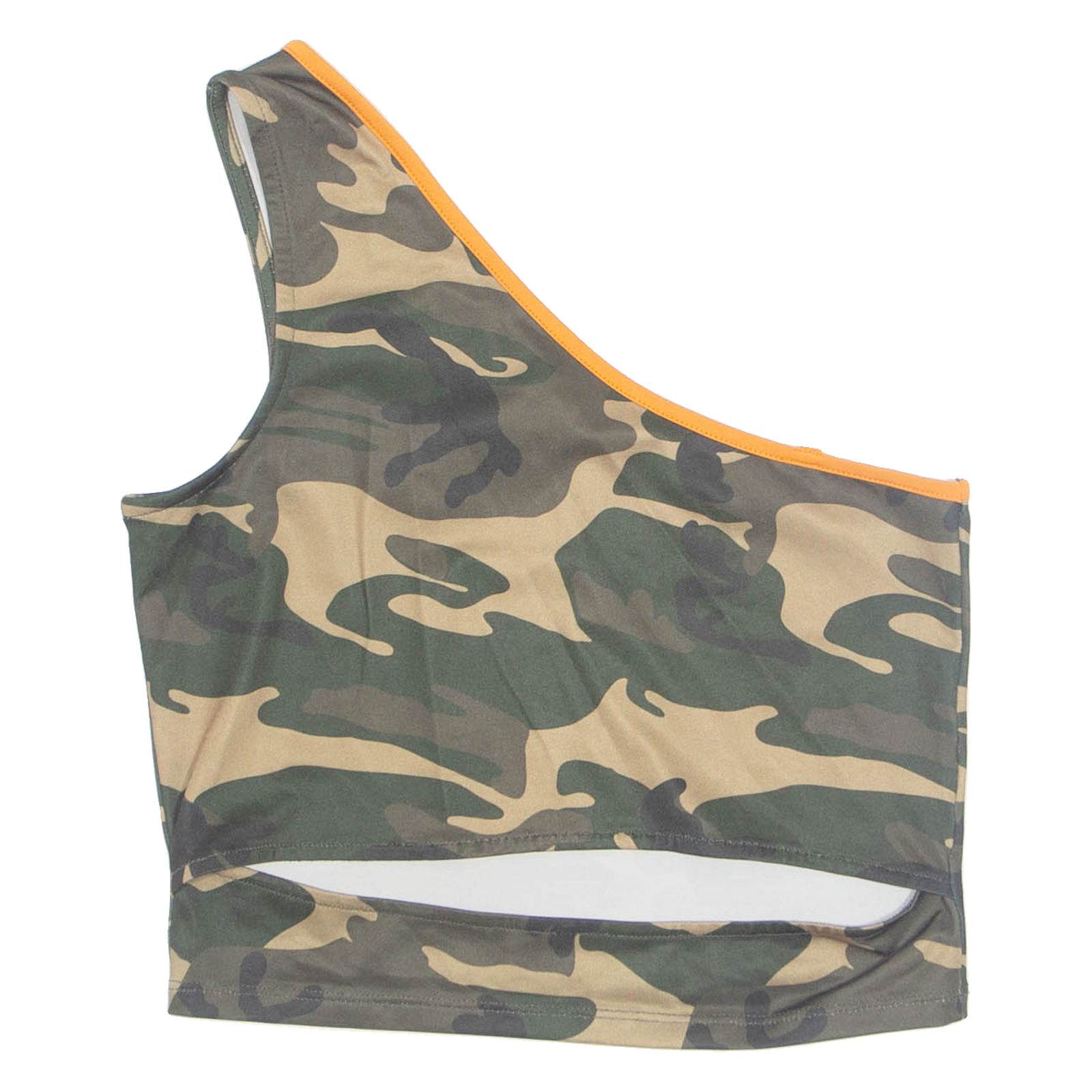 JENNYFER Womens Printed Top Green One Shoulder Camouflage M Refurbished - N/A refurbished available on Cerqular